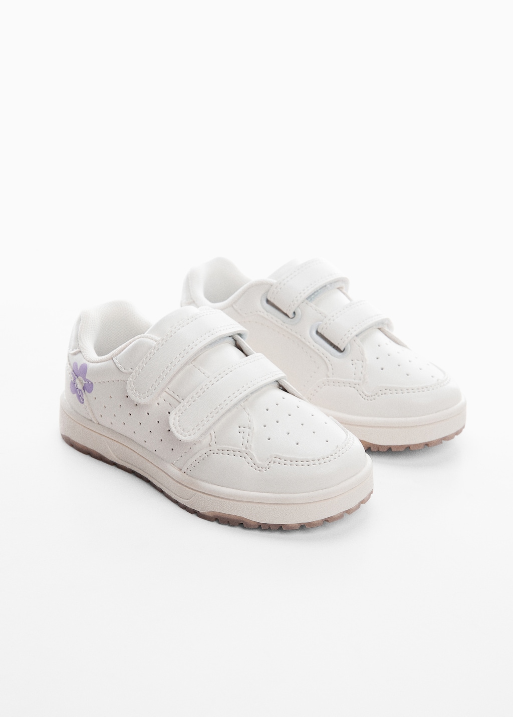 Girls fashion white velcro trainers