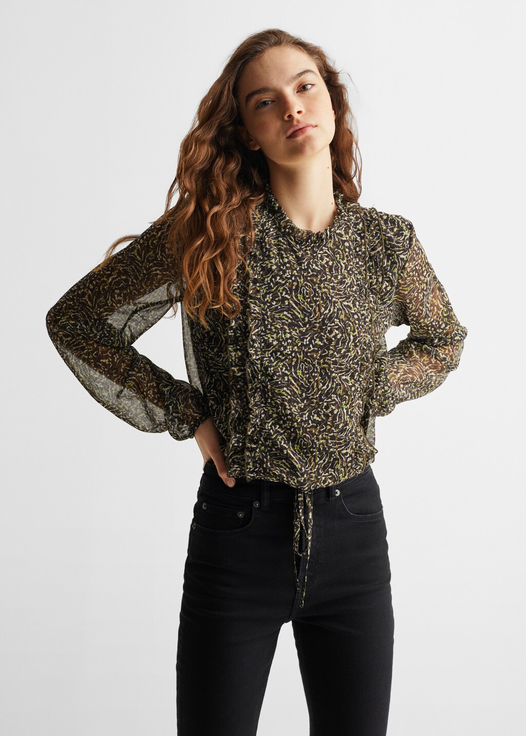 Flowy printed blouse - Medium plane