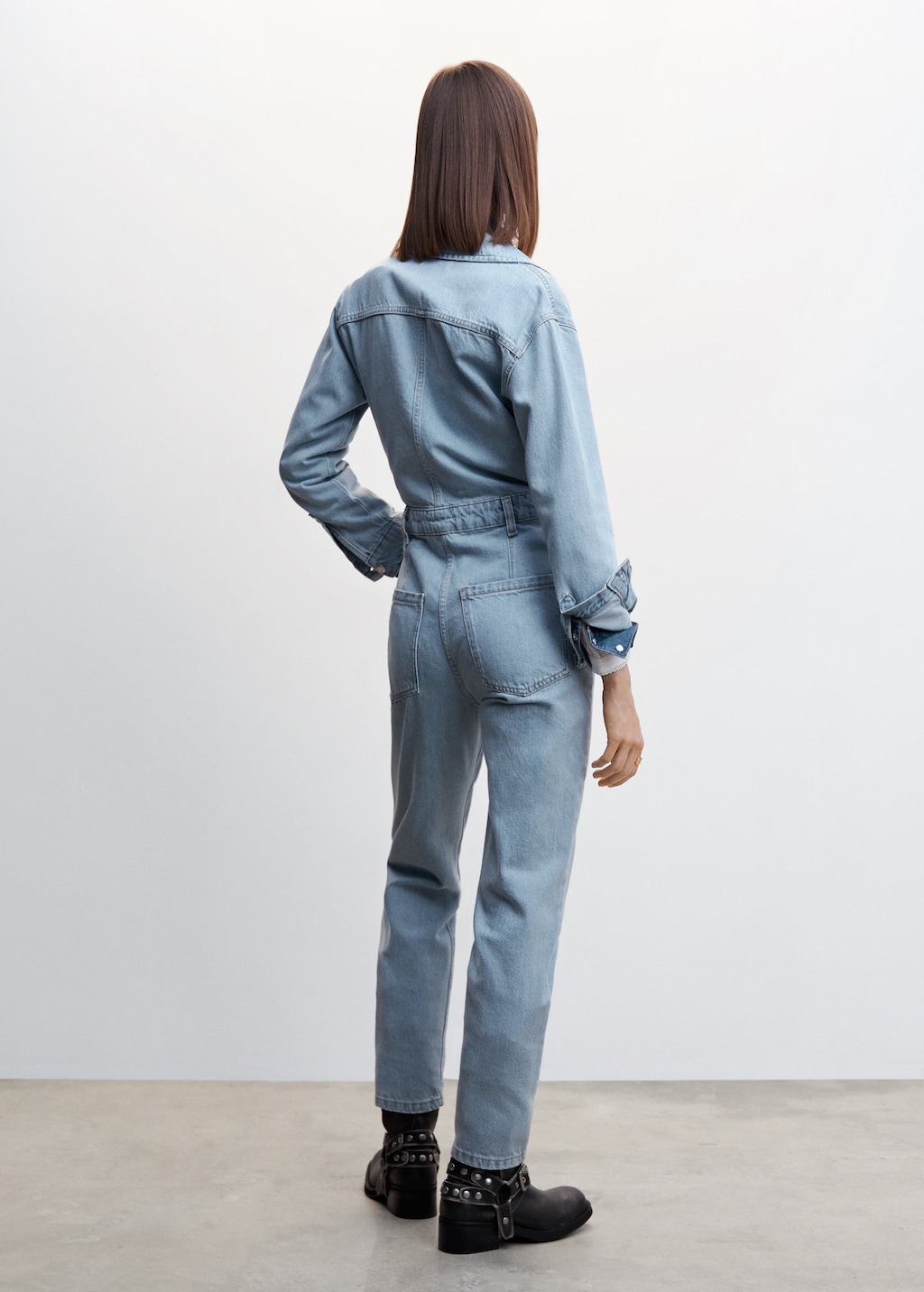 Cotton denim jumpsuit - Reverse of the article