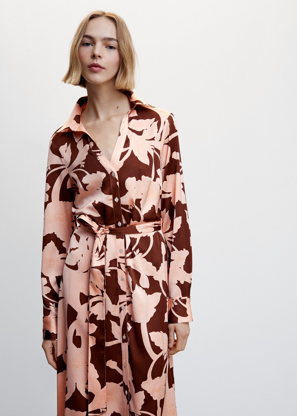 Printed shirt dress - Medium plane