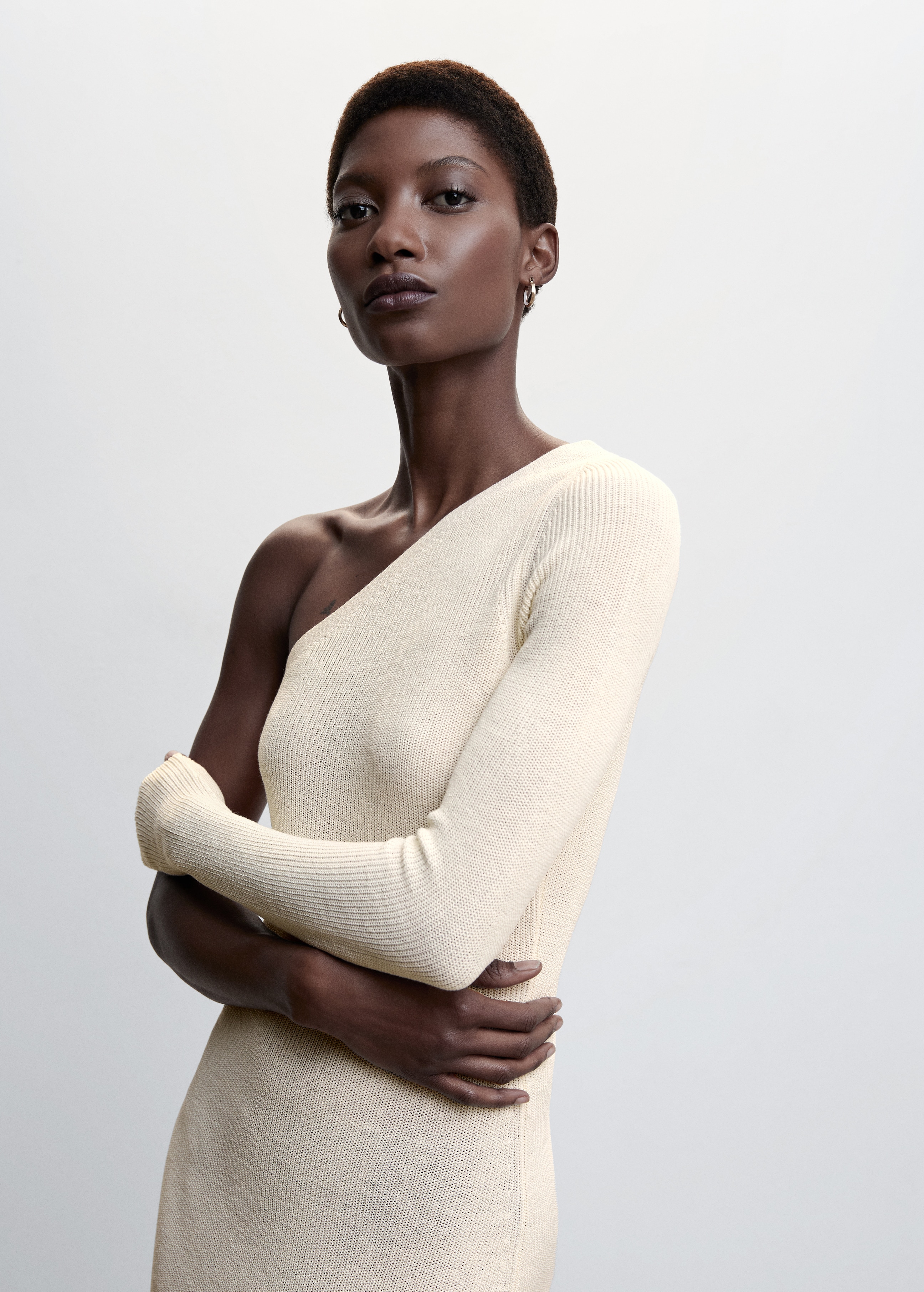 Asymmetrical knit dress