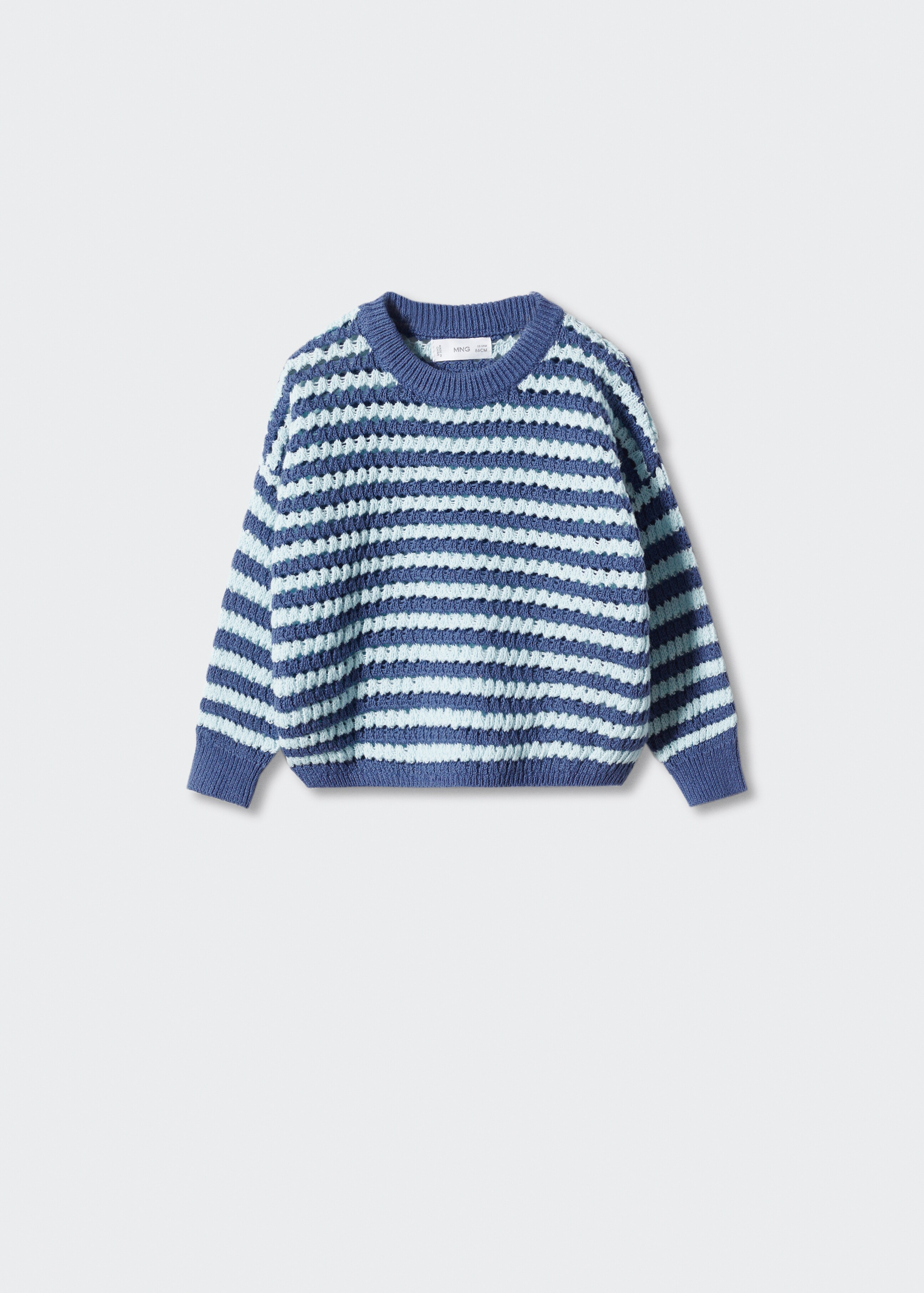 Striped openwork knit sweater - Article without model