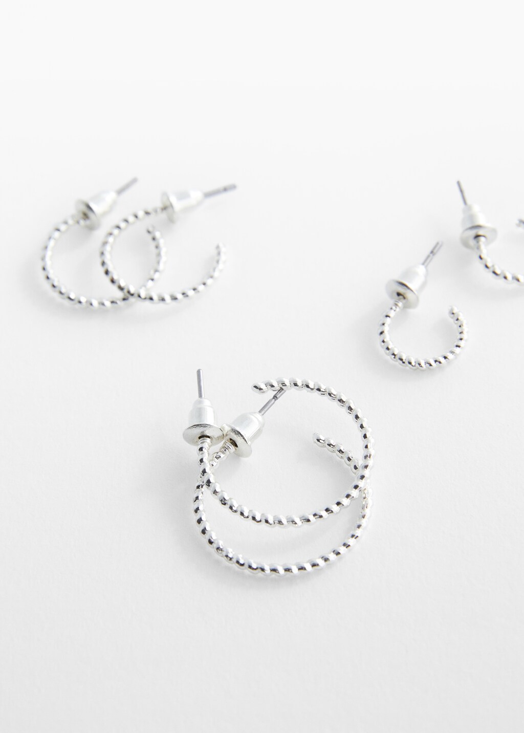 Pack of 3 hoop earrings - Medium plane