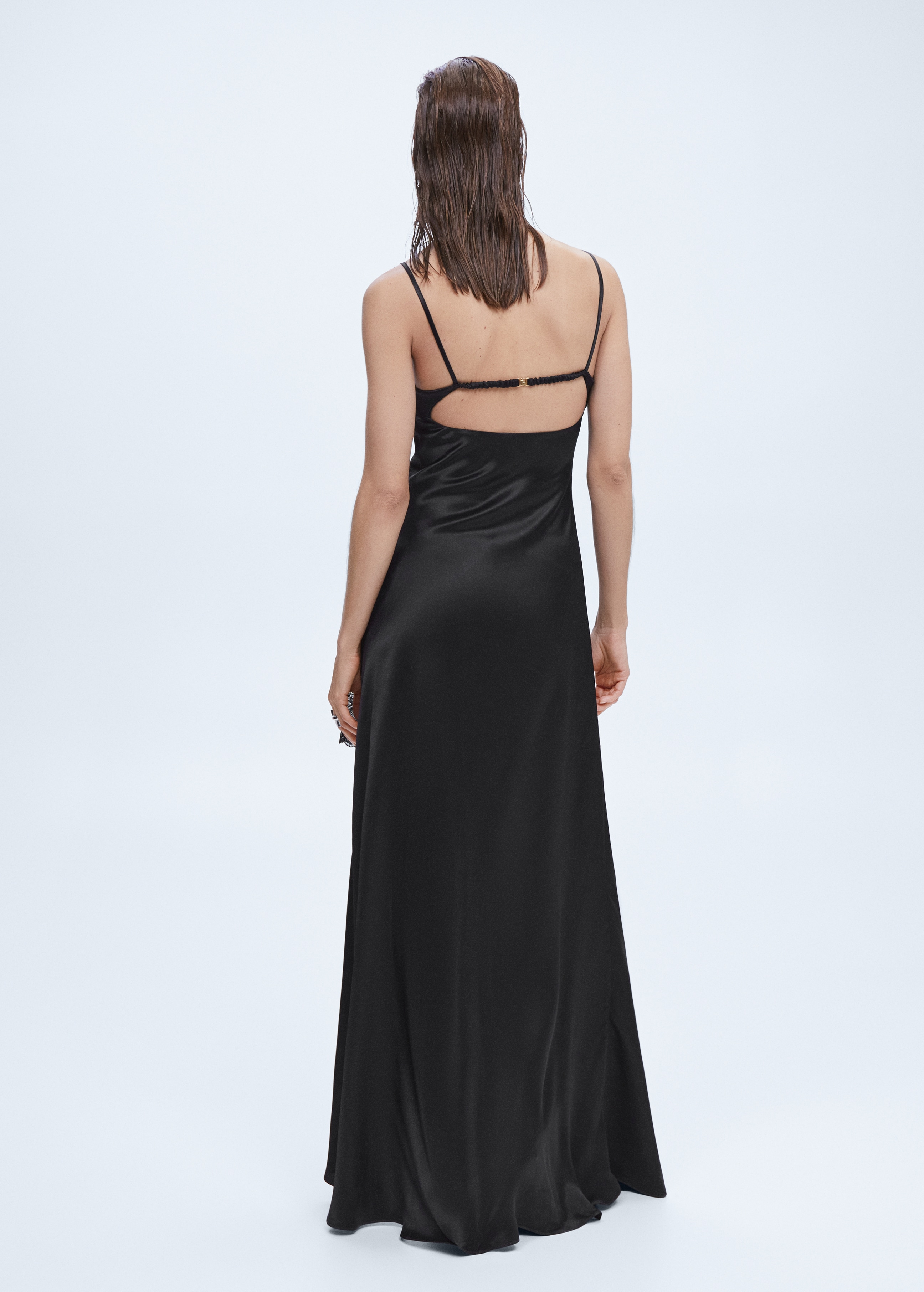 Satin-effect dress with corset neckline  - Reverse of the article