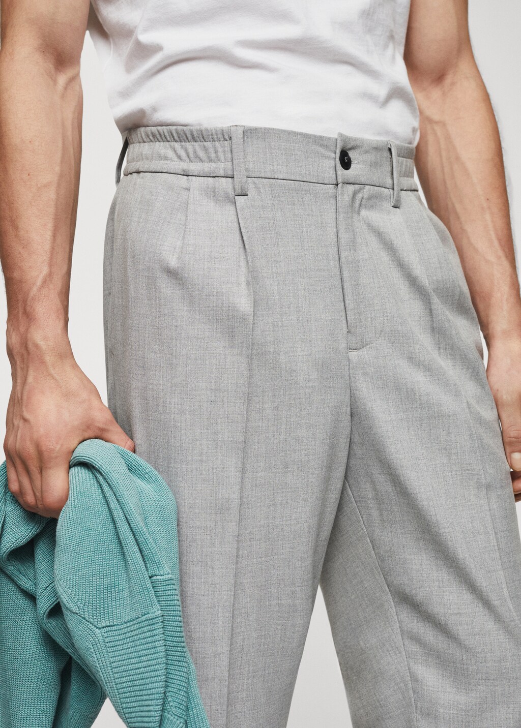 Tapered-fit cotton trousers - Details of the article 1