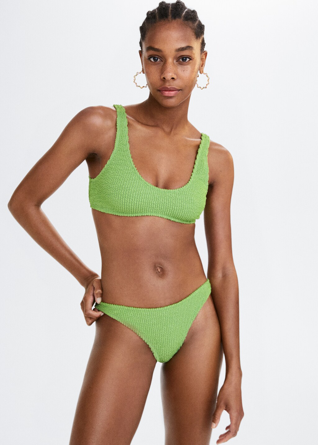 Textured Bikini Top Woman Mango Outlet Usa 9231