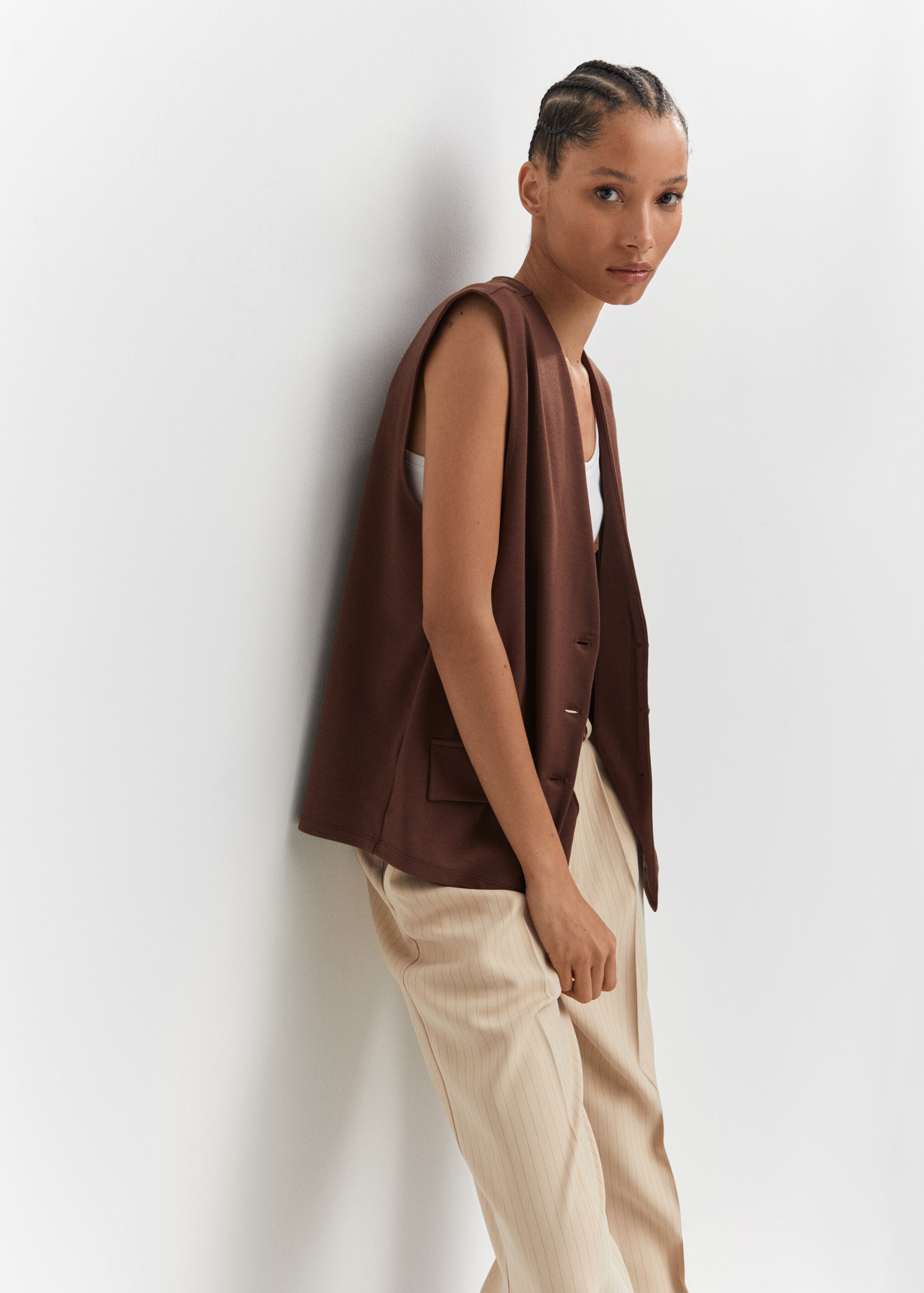 Oversized straight gilet - Details of the article 2