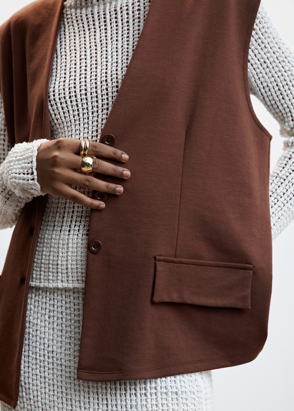 Recht oversized gilet - Detail van het artikel 6