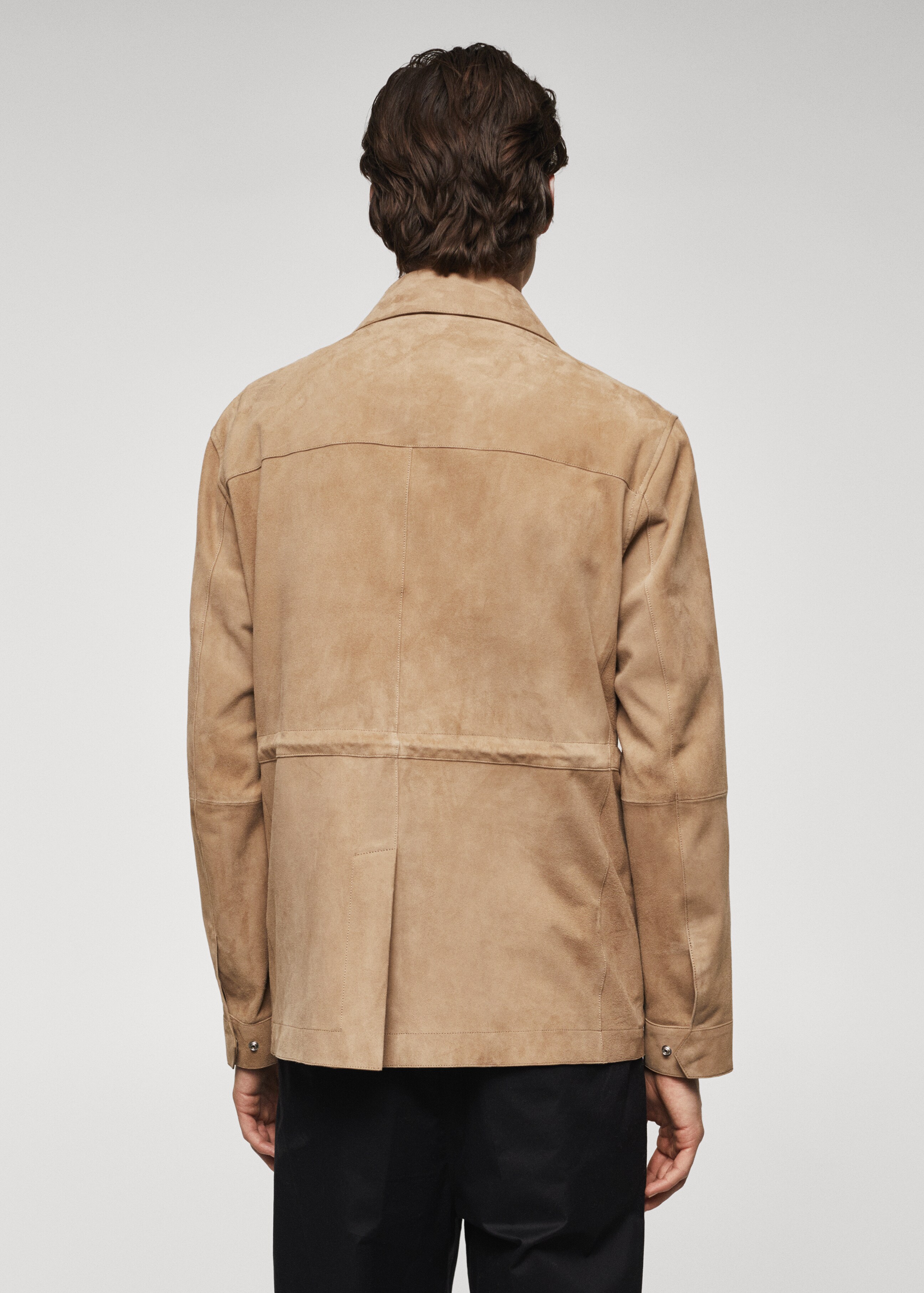 Flap-pocket suede jacket - Reverse of the article