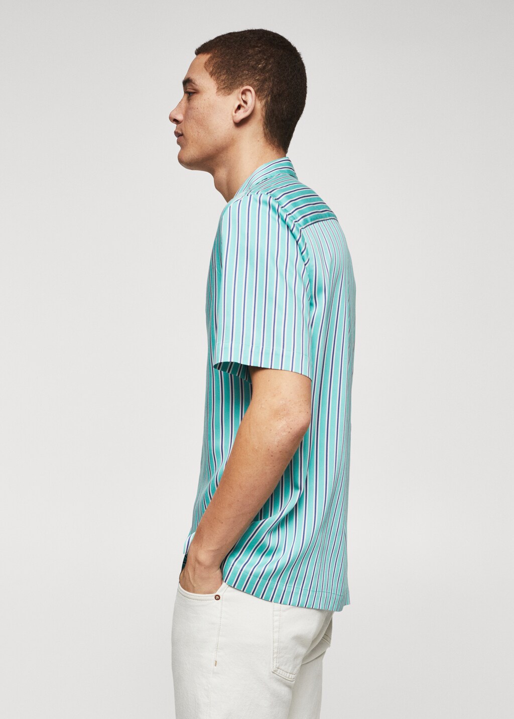 Regular-fit striped bowling shirt - Details of the article 4