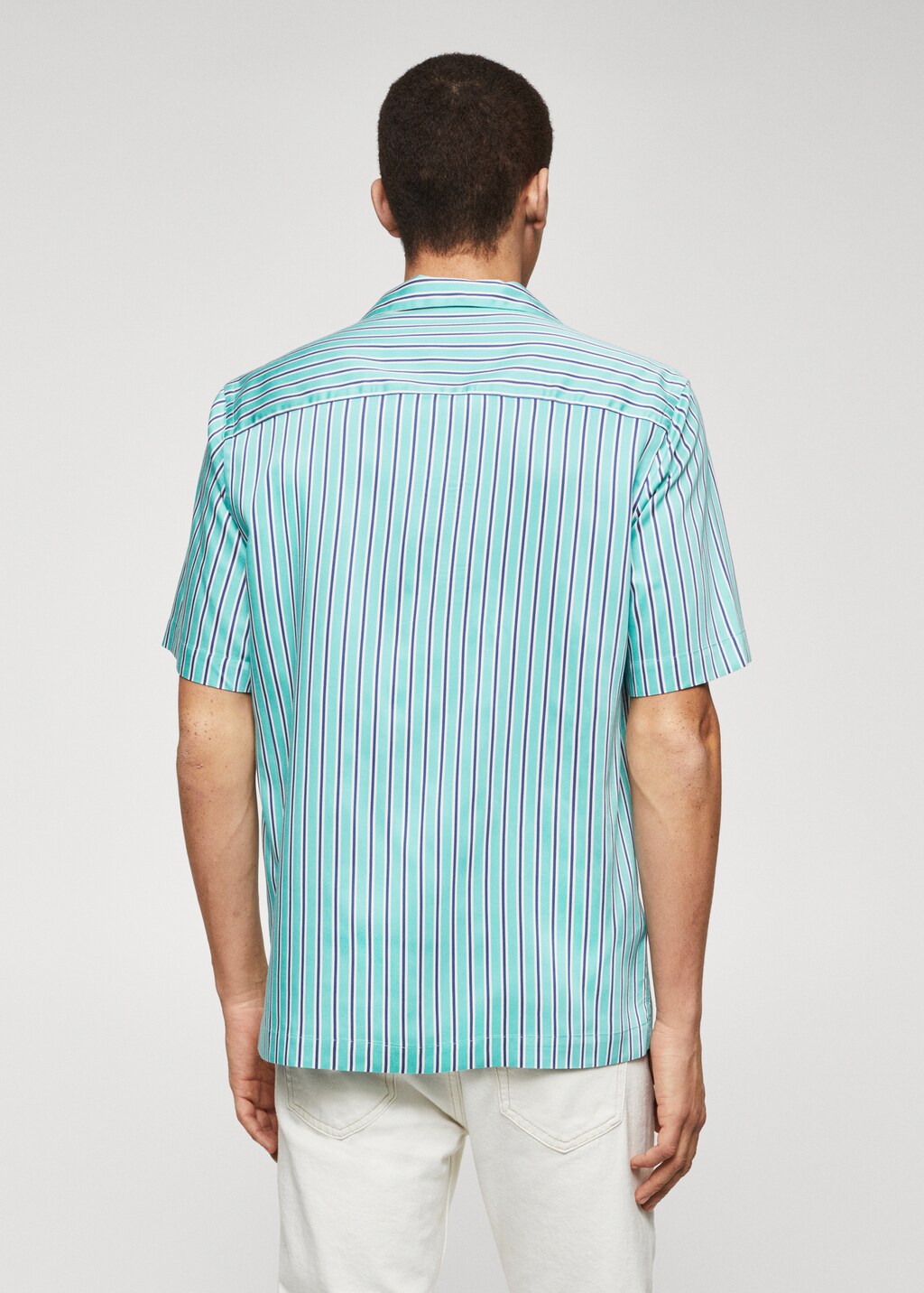 Regular-fit striped bowling shirt - Reverse of the article