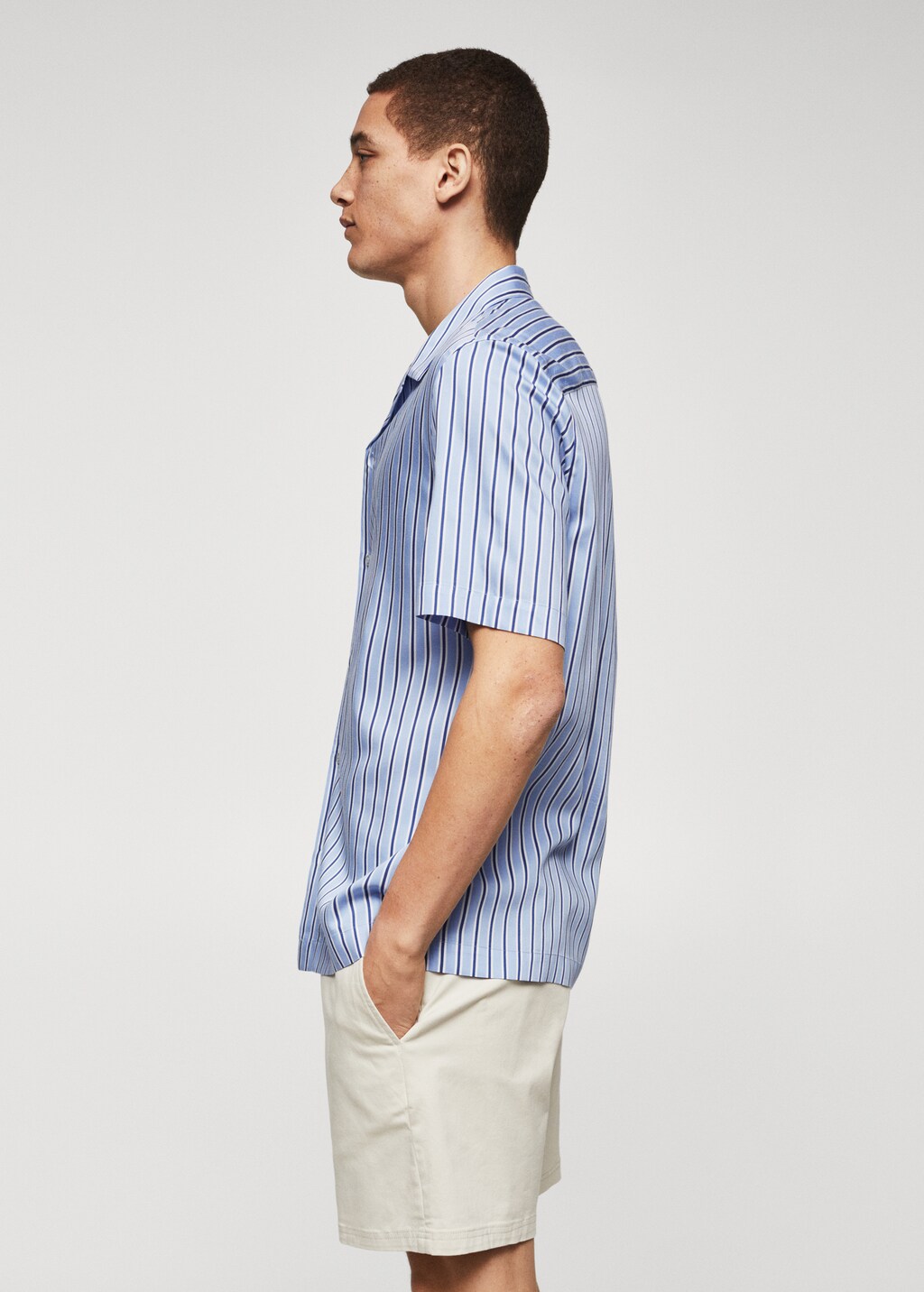 Regular-fit striped bowling shirt - Details of the article 4