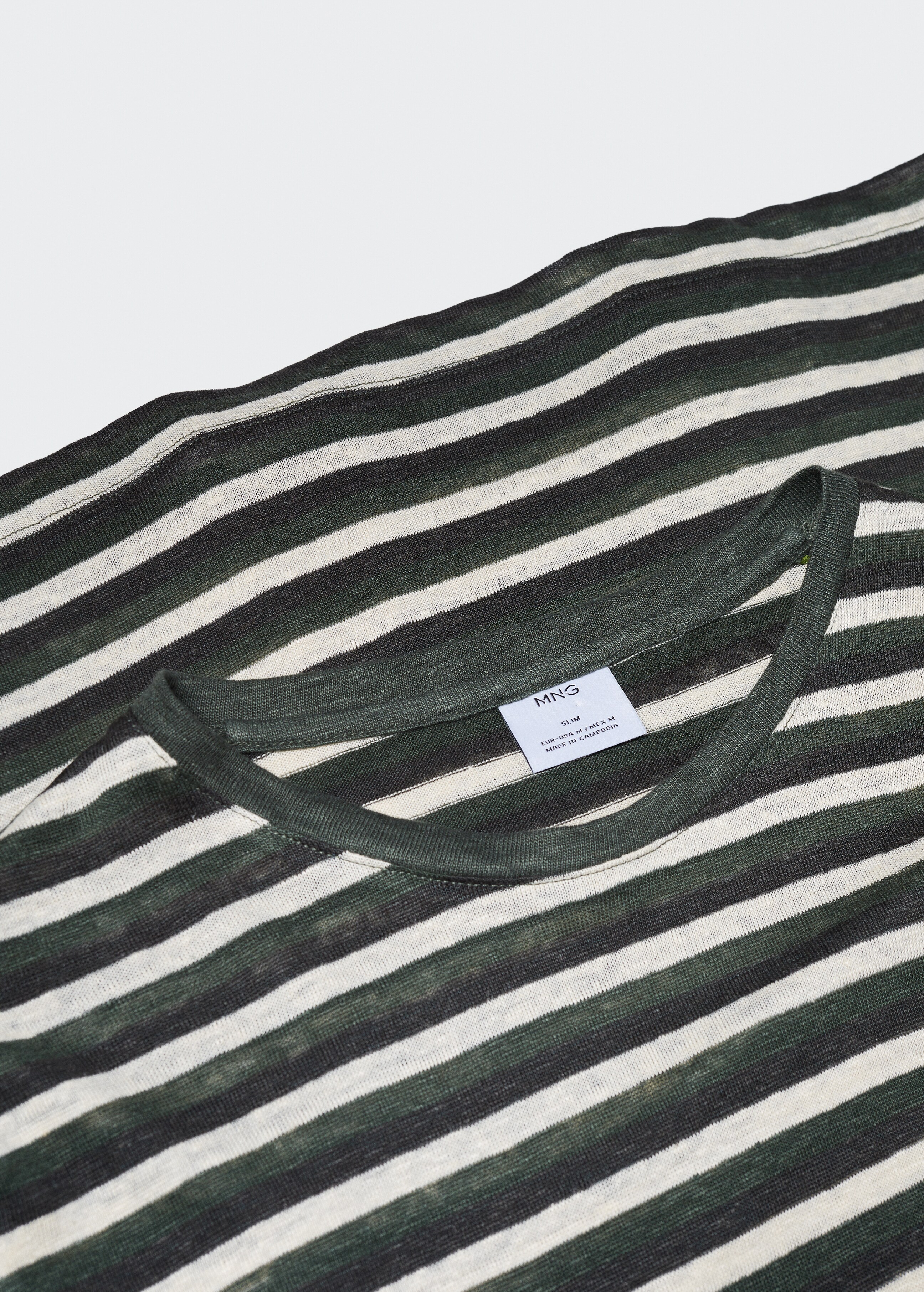 100% linen striped t-shirt - Details of the article 8