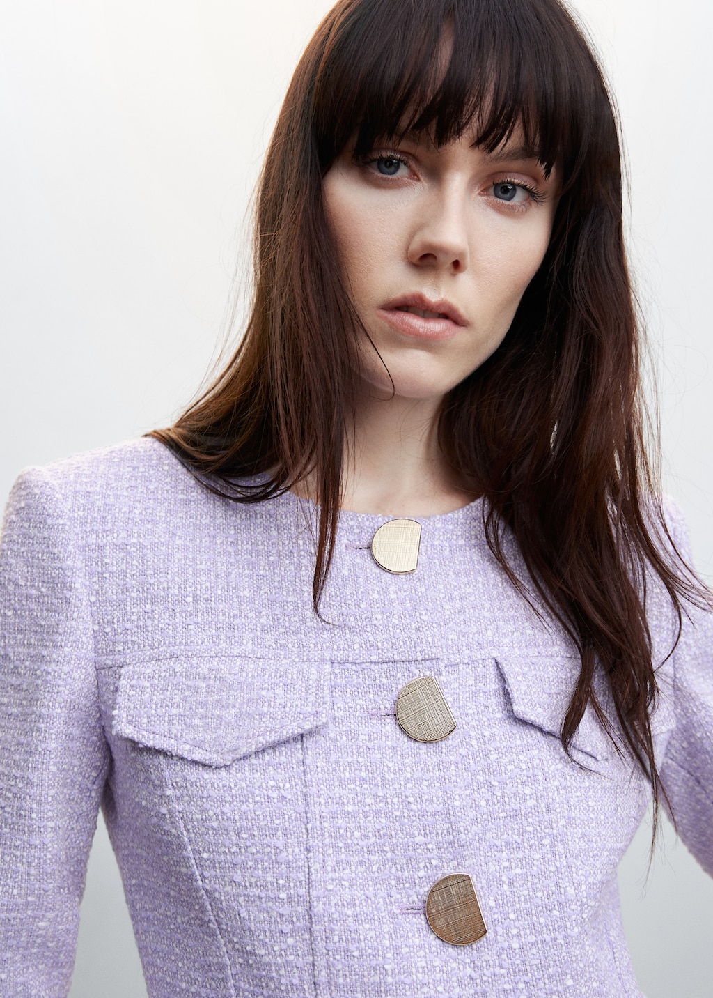 Tweed jacket with metal buttons - Details of the article 1