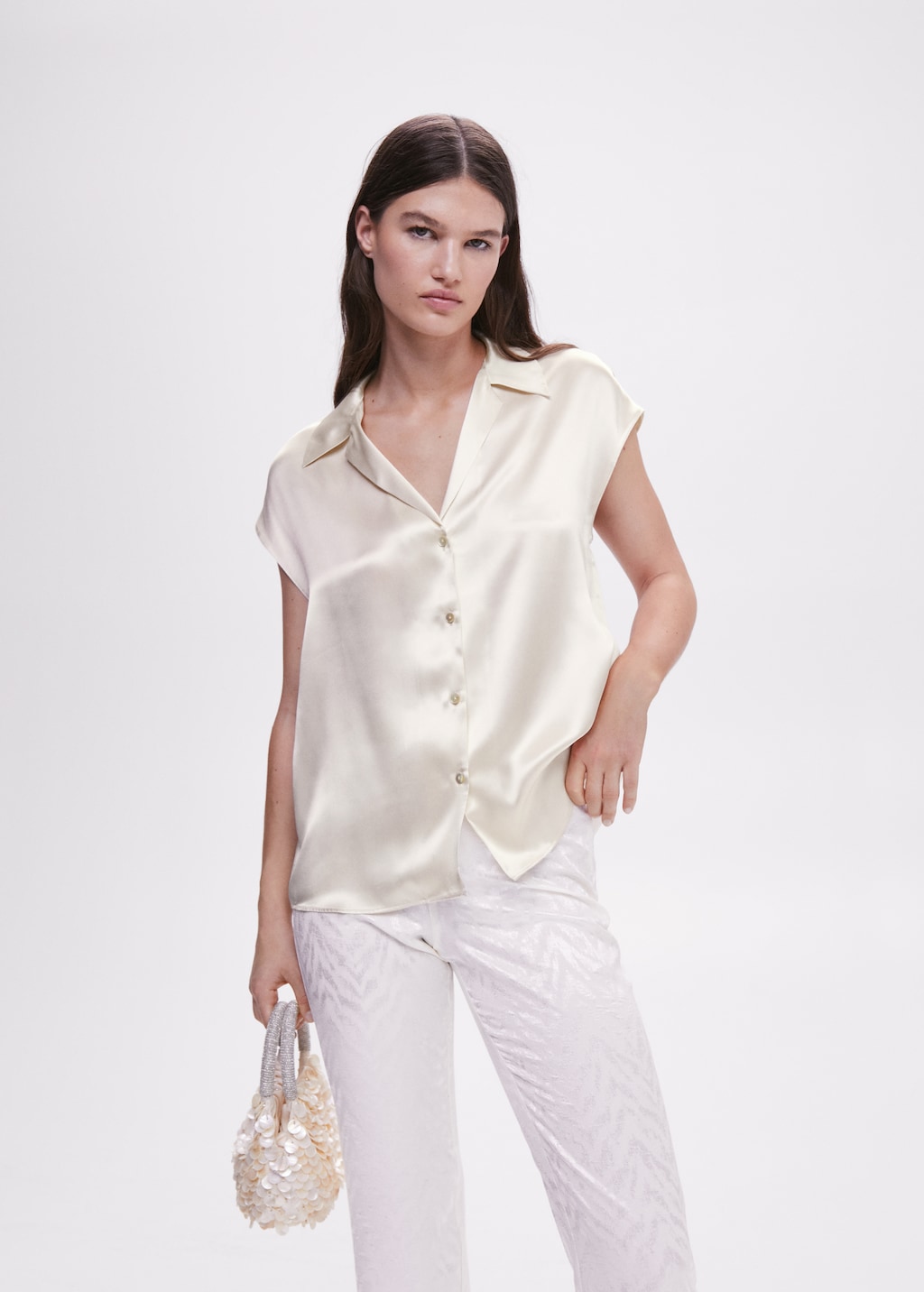 Satin silk shirt - Medium plane