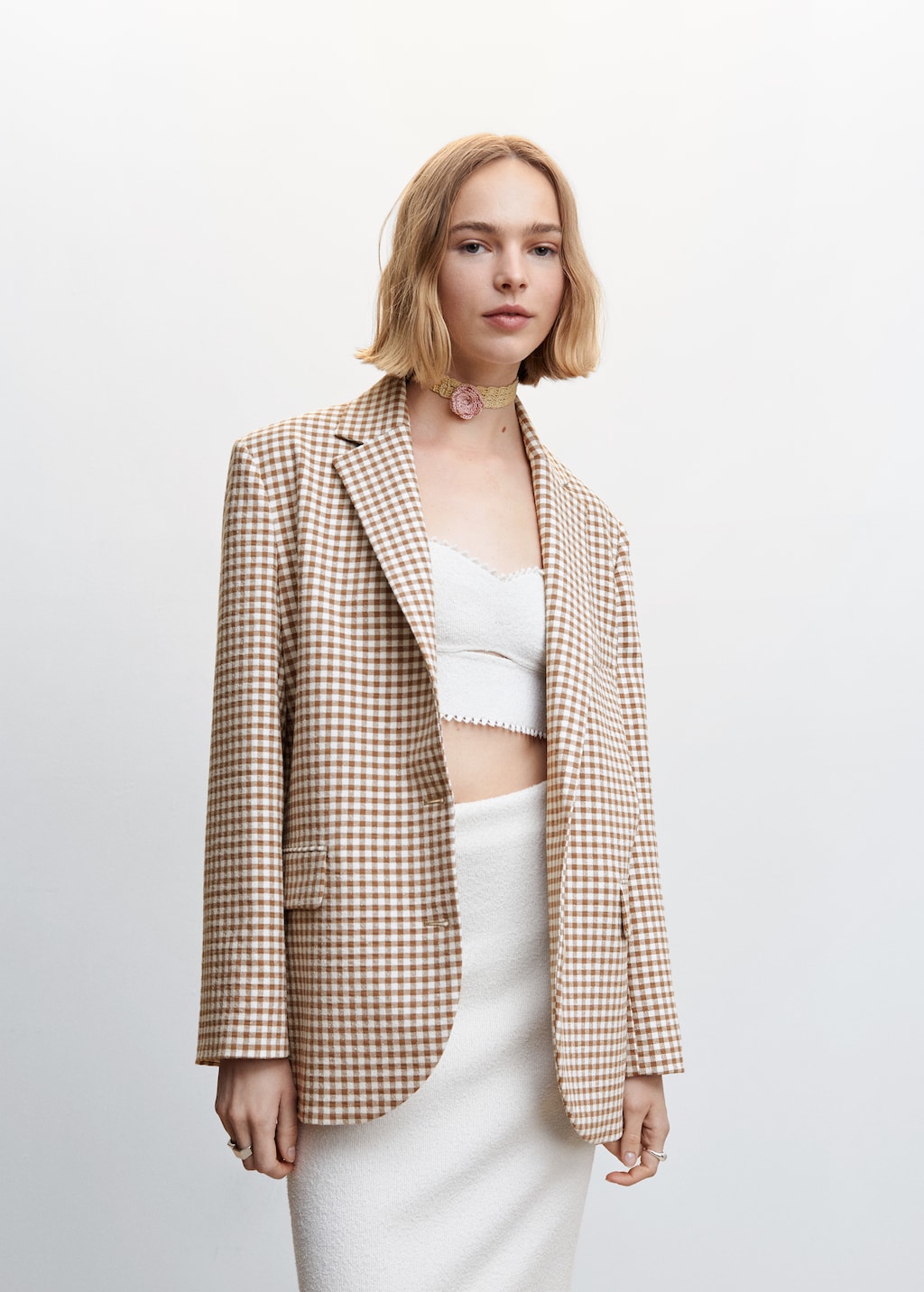 Blazer mit Vichy-Karomuster - Mittlere Ansicht