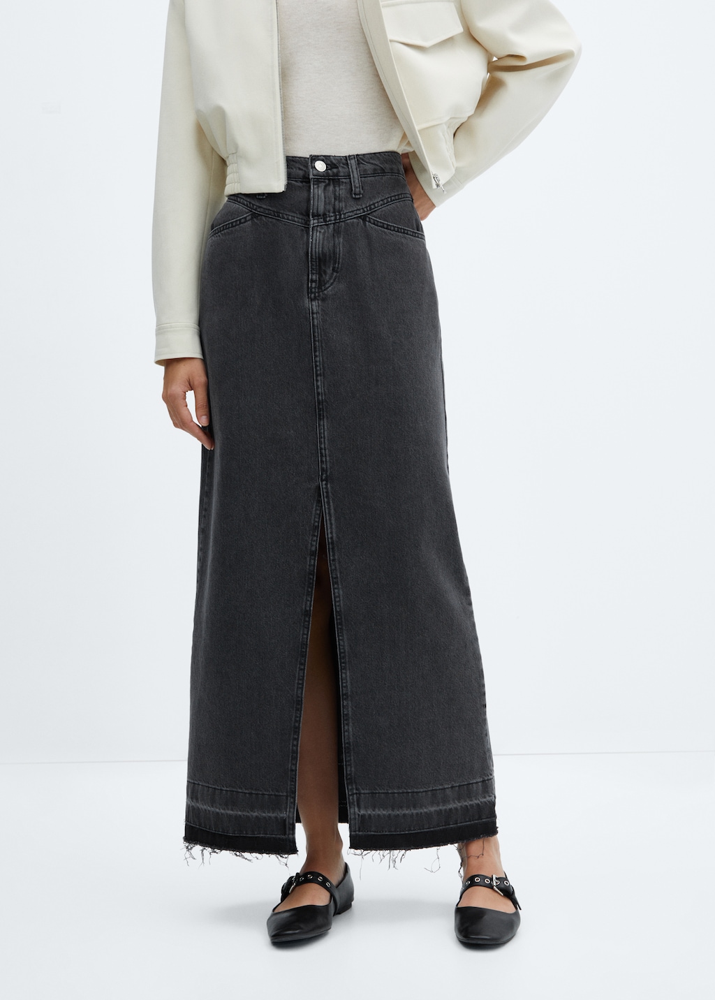 Denim long skirt - Medium plane