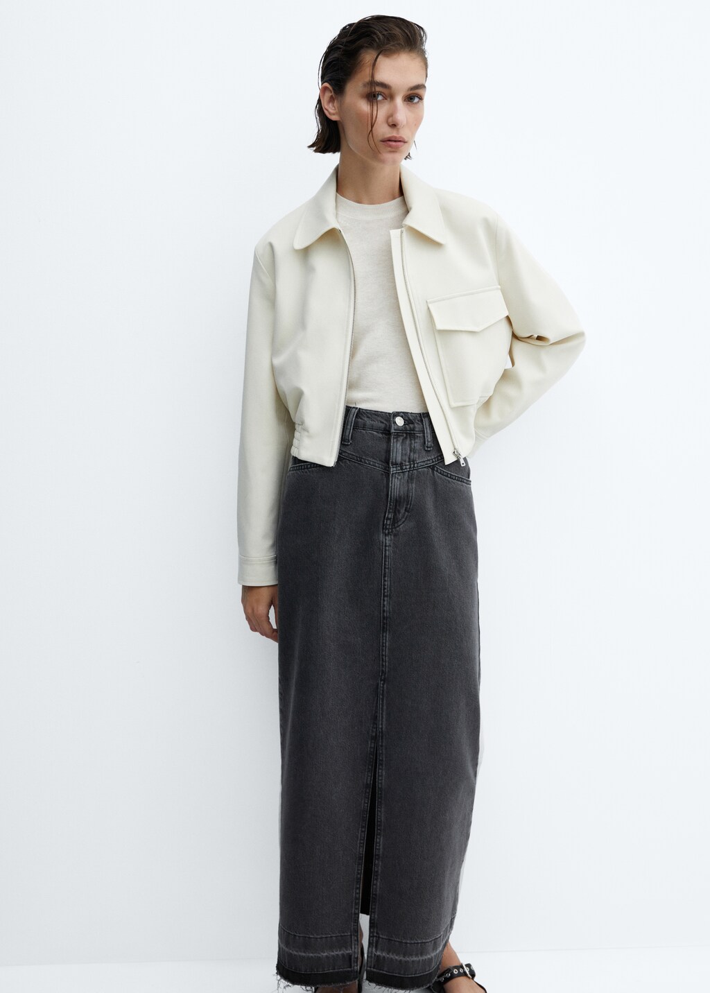 Denim long skirt - Details of the article 2