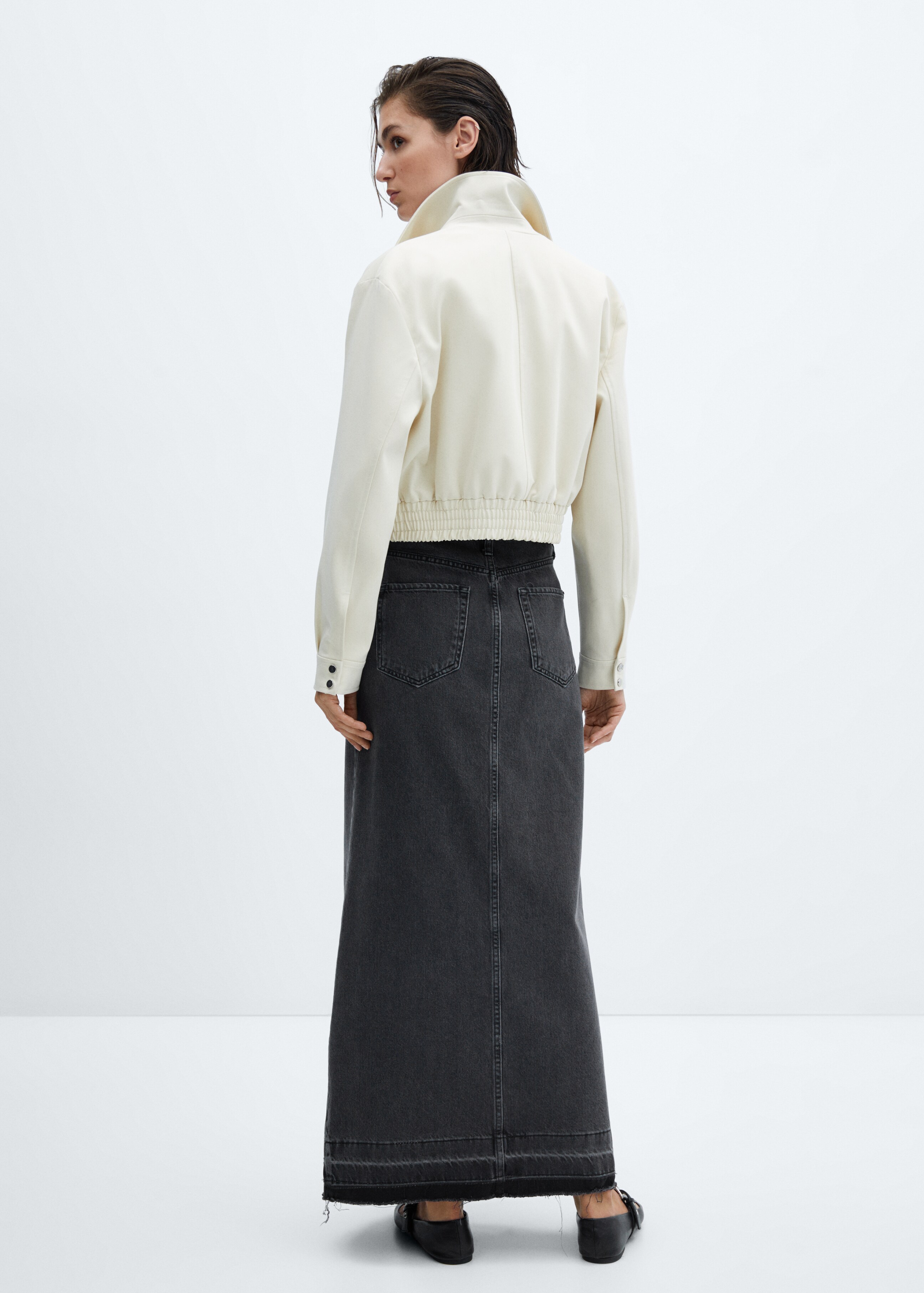 Denim long skirt - Reverse of the article