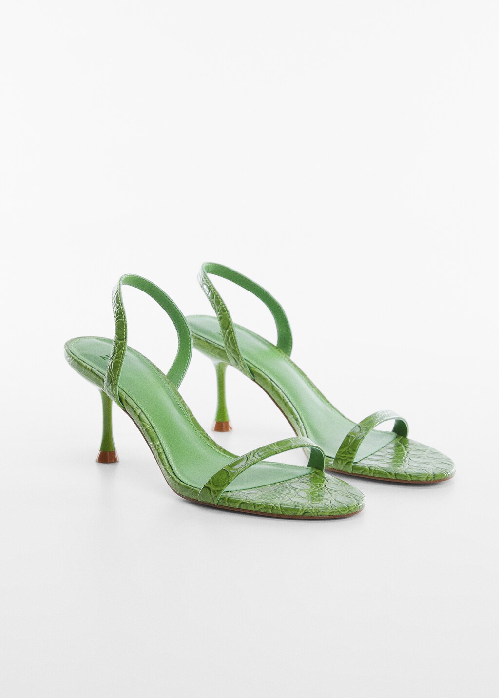 Heel croc-effect sandals - Medium plane