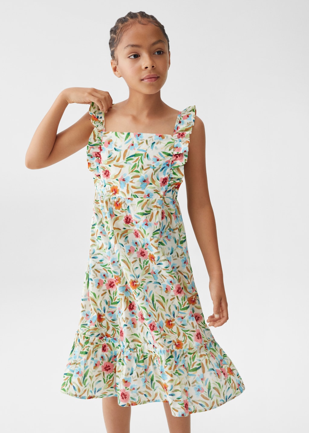 Flowers cotton dress - Medium plane