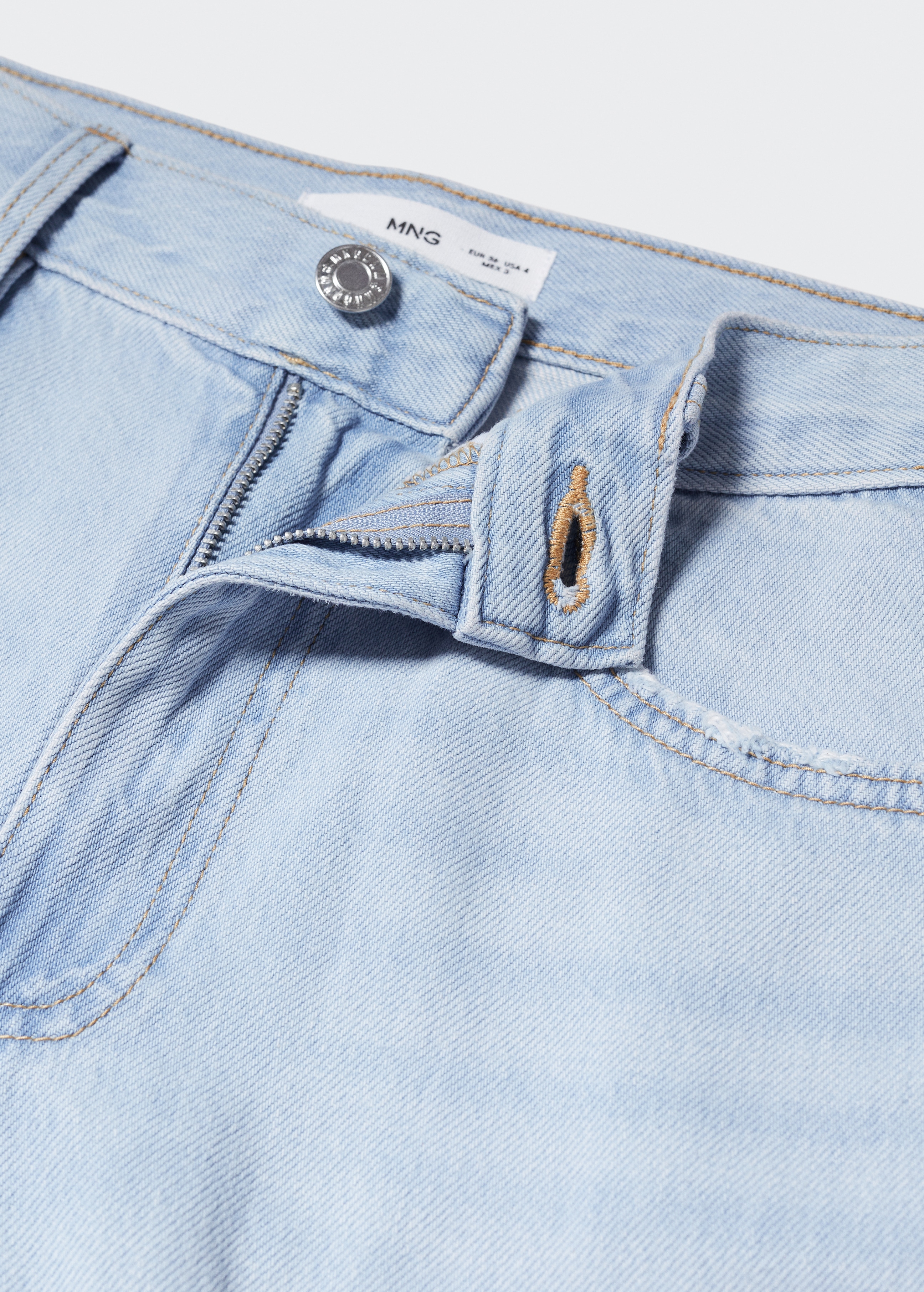Rovné džíny s dekorativním roztrháním - Detail zboží 8