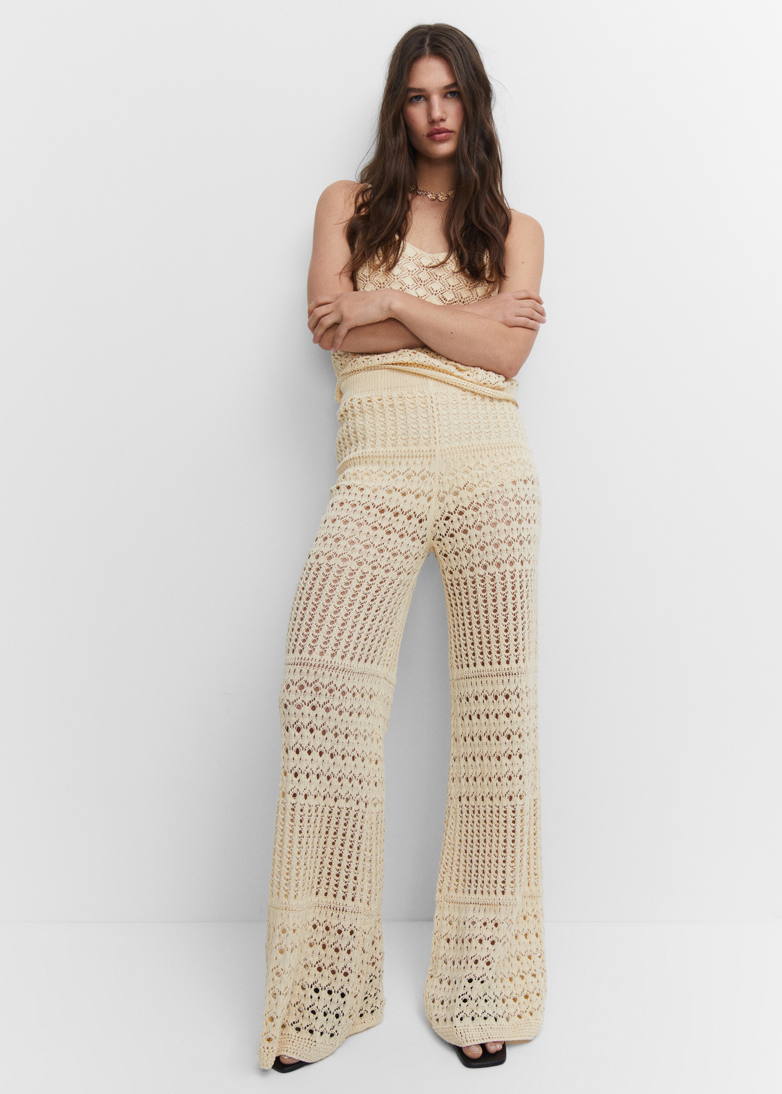 Openwork knitted palazzo pants - Details of the article 2