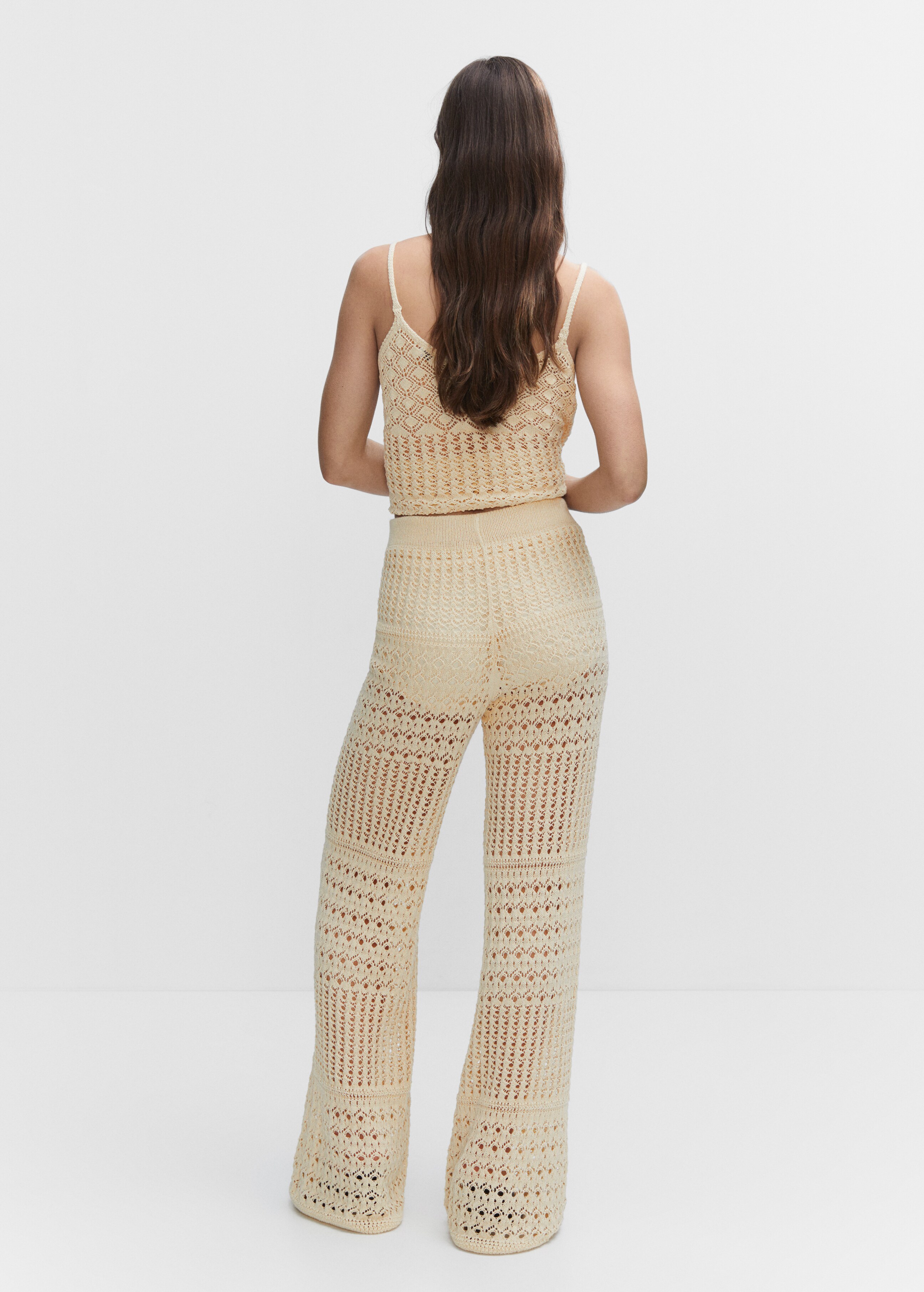 Openwork knitted palazzo pants - Reverse of the article