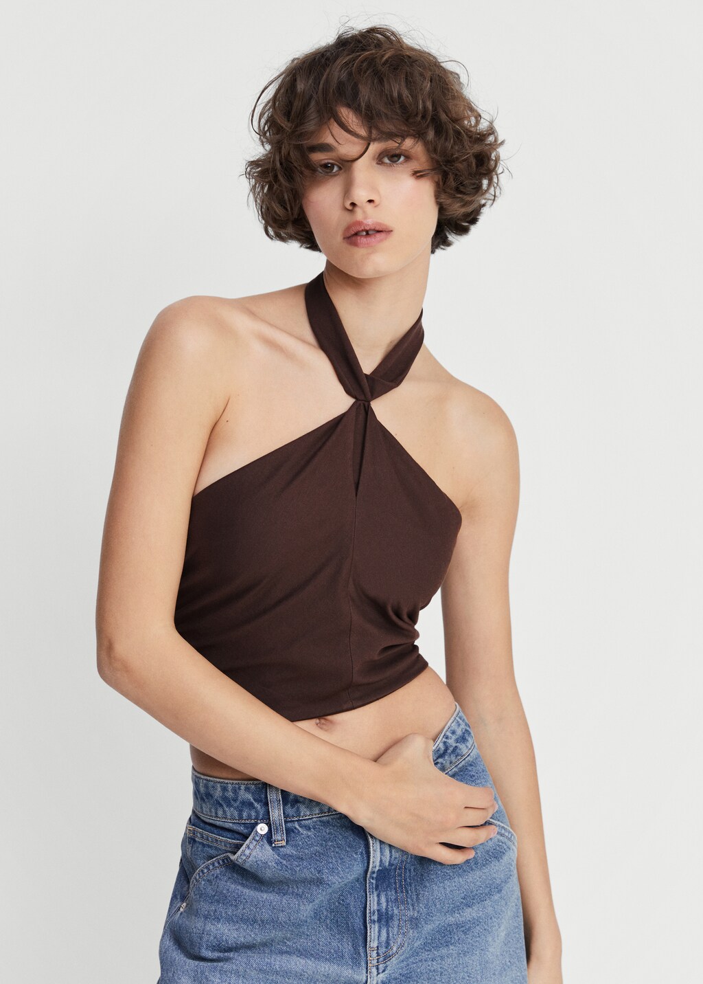 Halter neck flowy top on sale