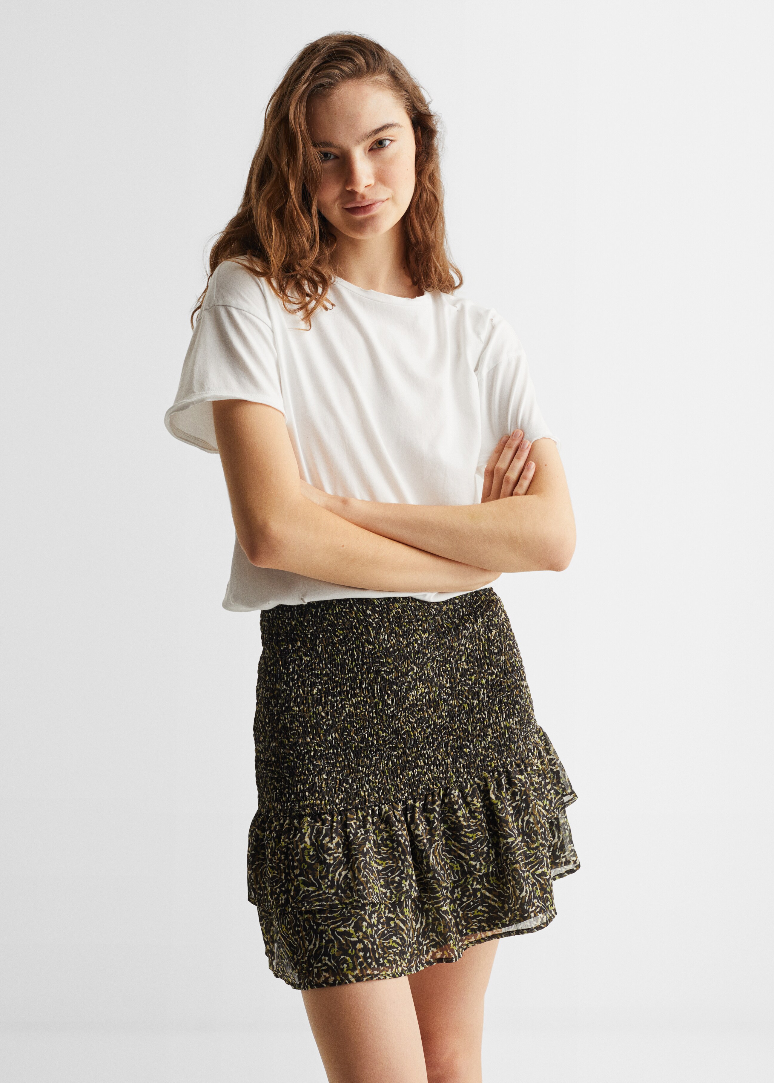 Printed skirt with ruffles - Details of the article 1