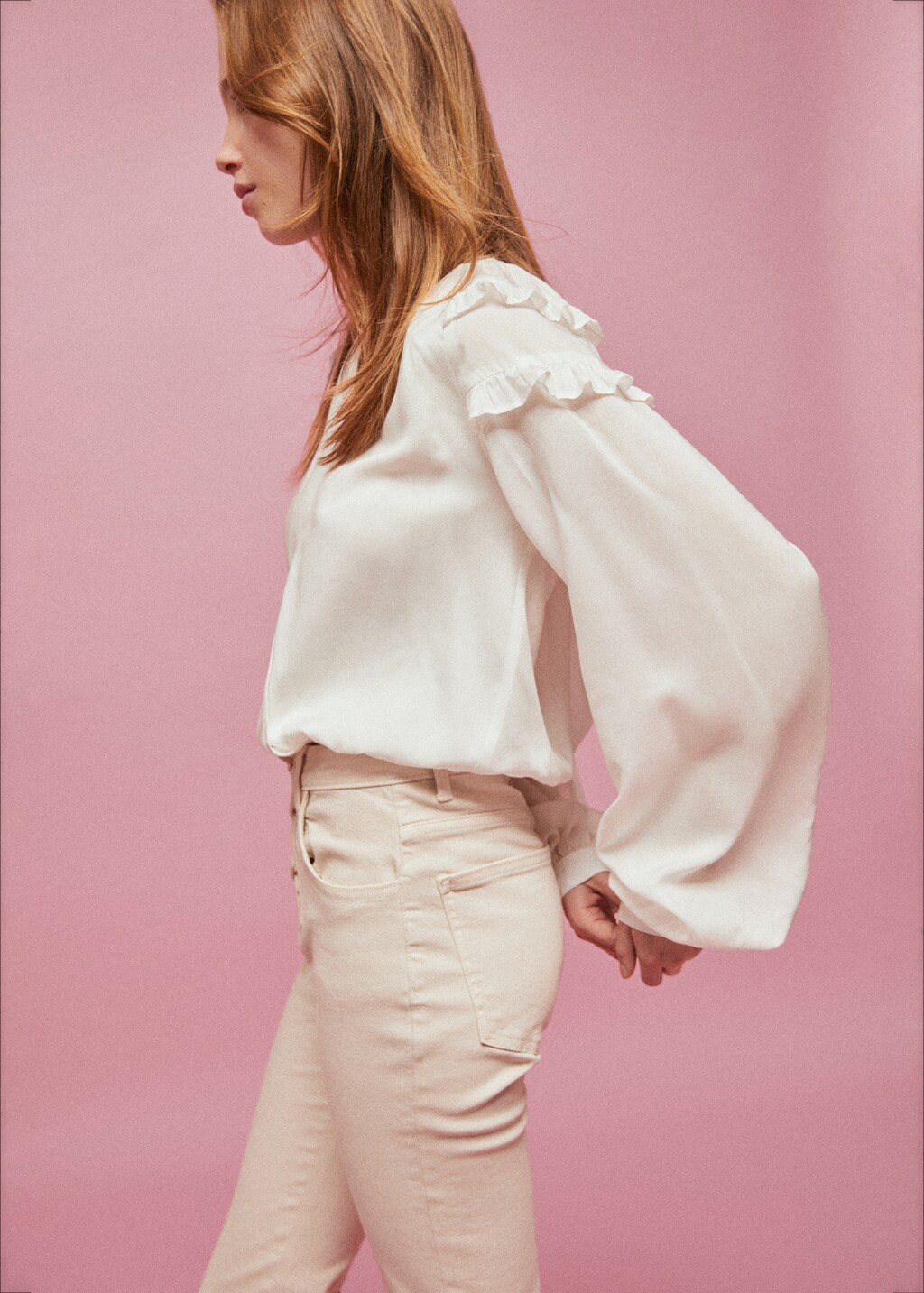 Ruffled modal blouse - Details of the article 5