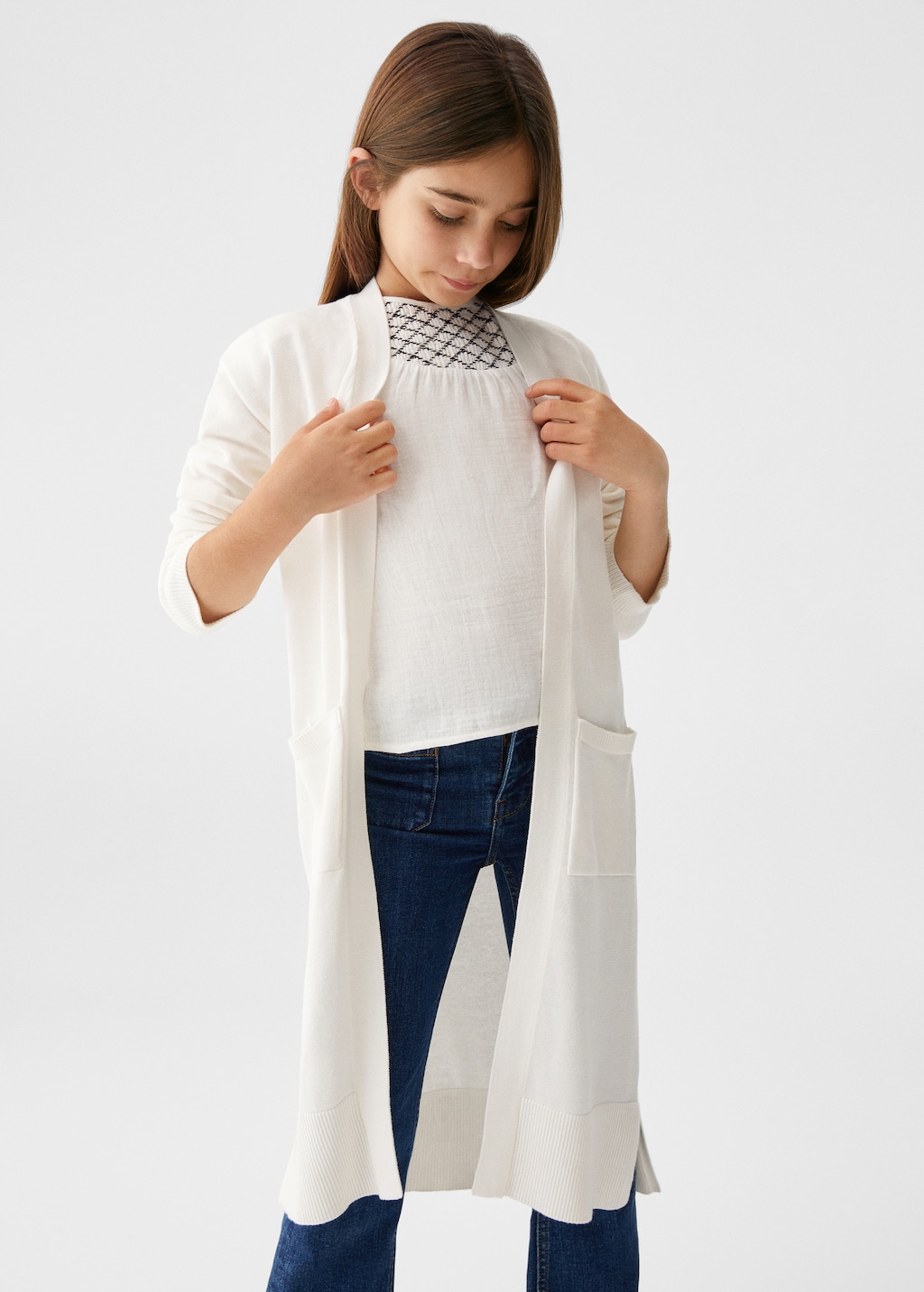 Cotton-blend cardigan - Medium plane