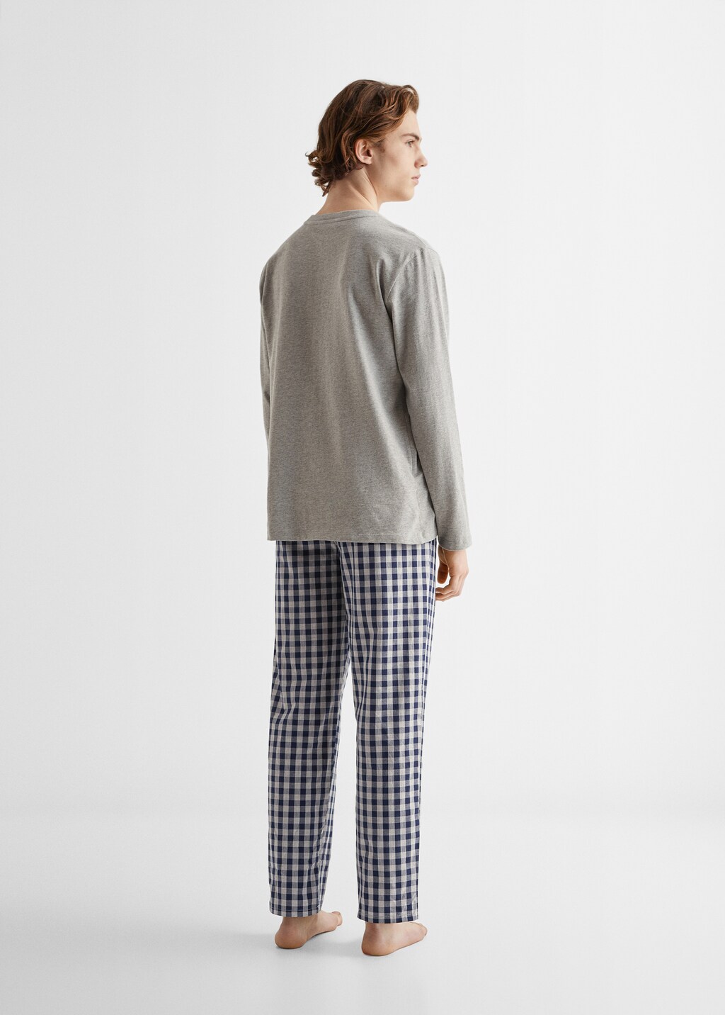 Two-pieces check long pyjamas - Reverse of the article