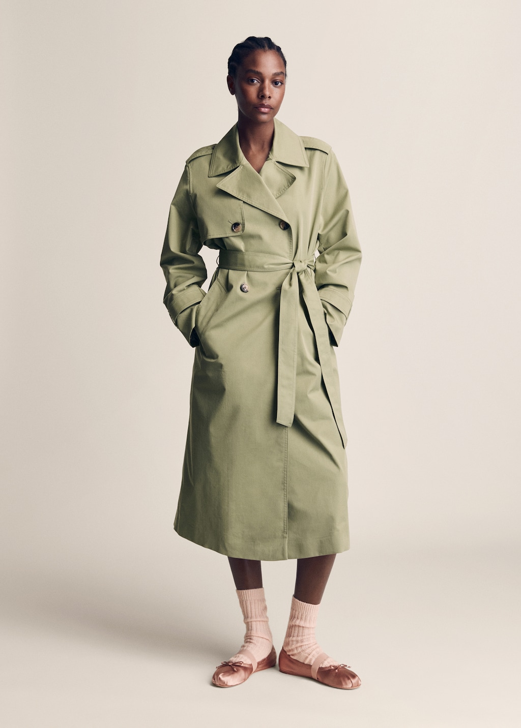 Double breasted trench coat