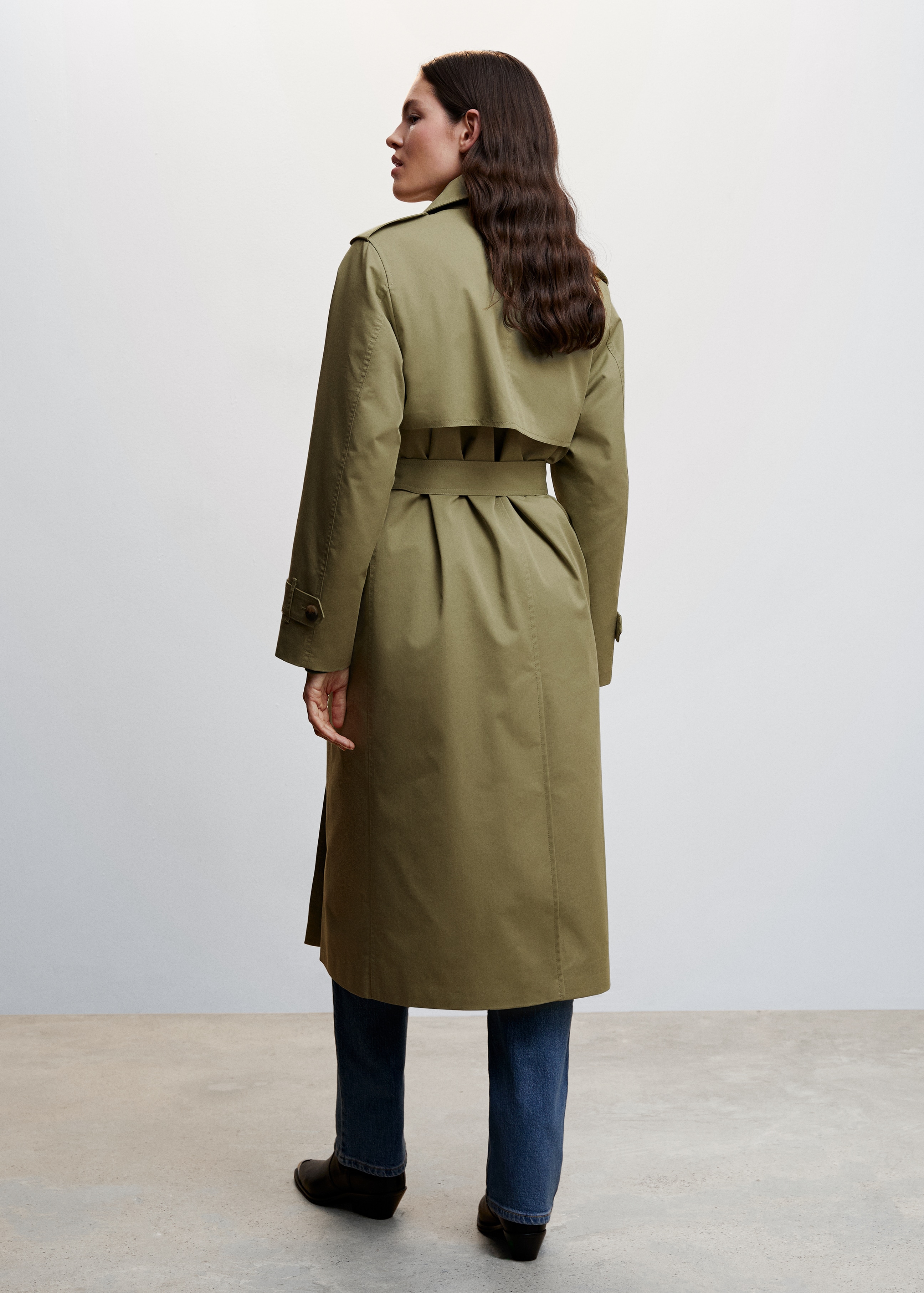 Double-button trench coat