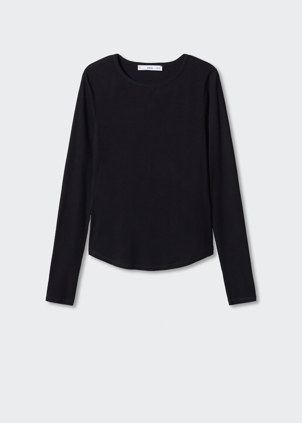 Ribbed long-sleeved t-shirt