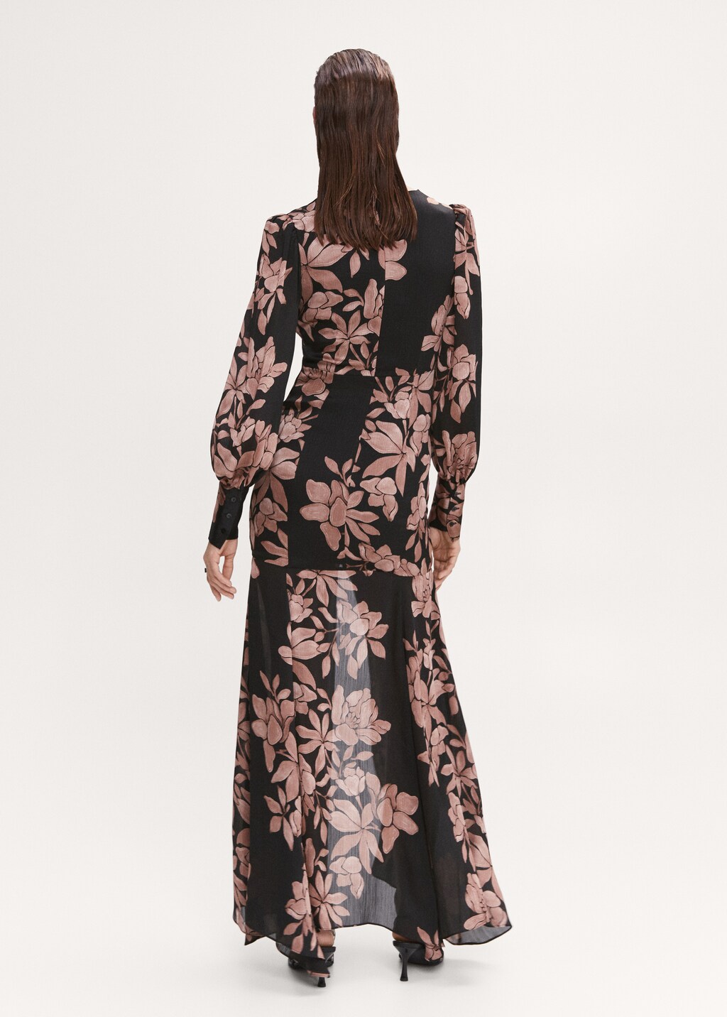 Vestido gaze floral - Verso do artigo