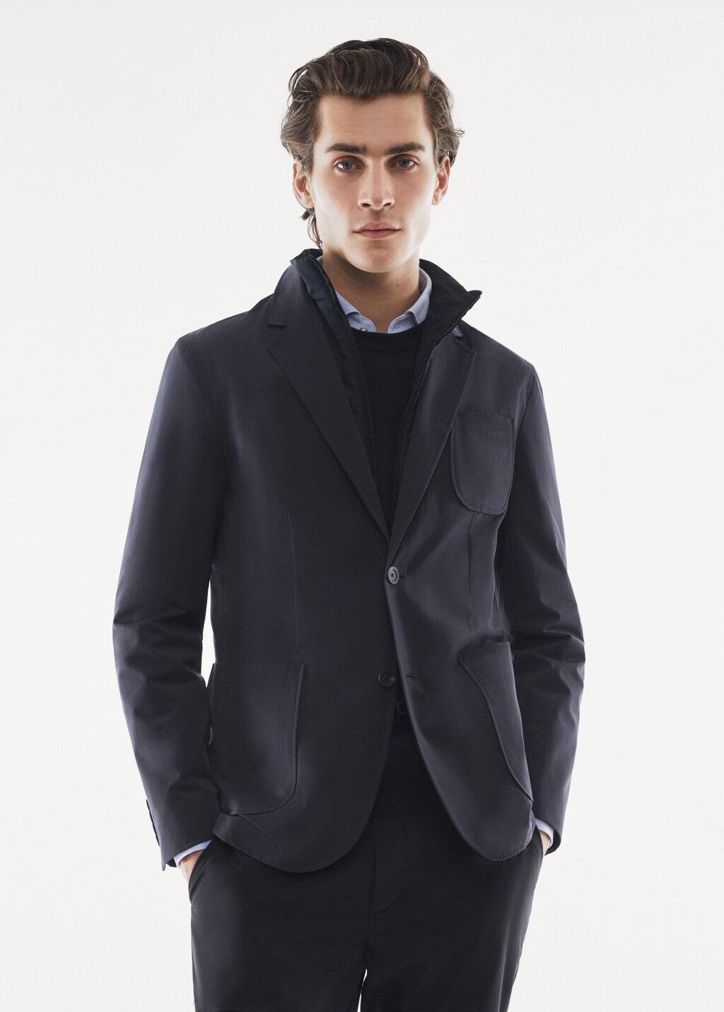 Slim-fit and water-repellent tailored jacket - Details of the article 2