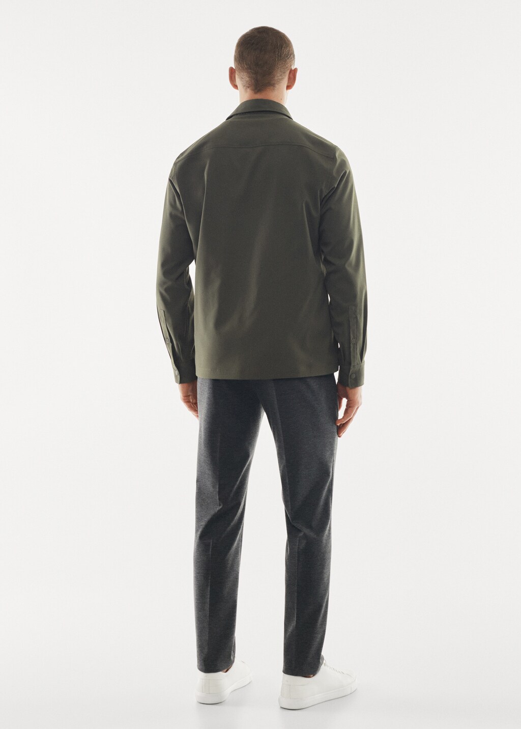 100% breathable cotton technical overshirt  - Reverse of the article