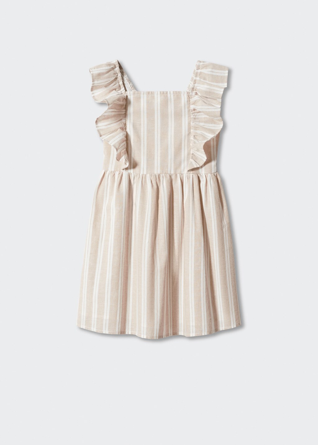 Mango ruffled linen dress hotsell