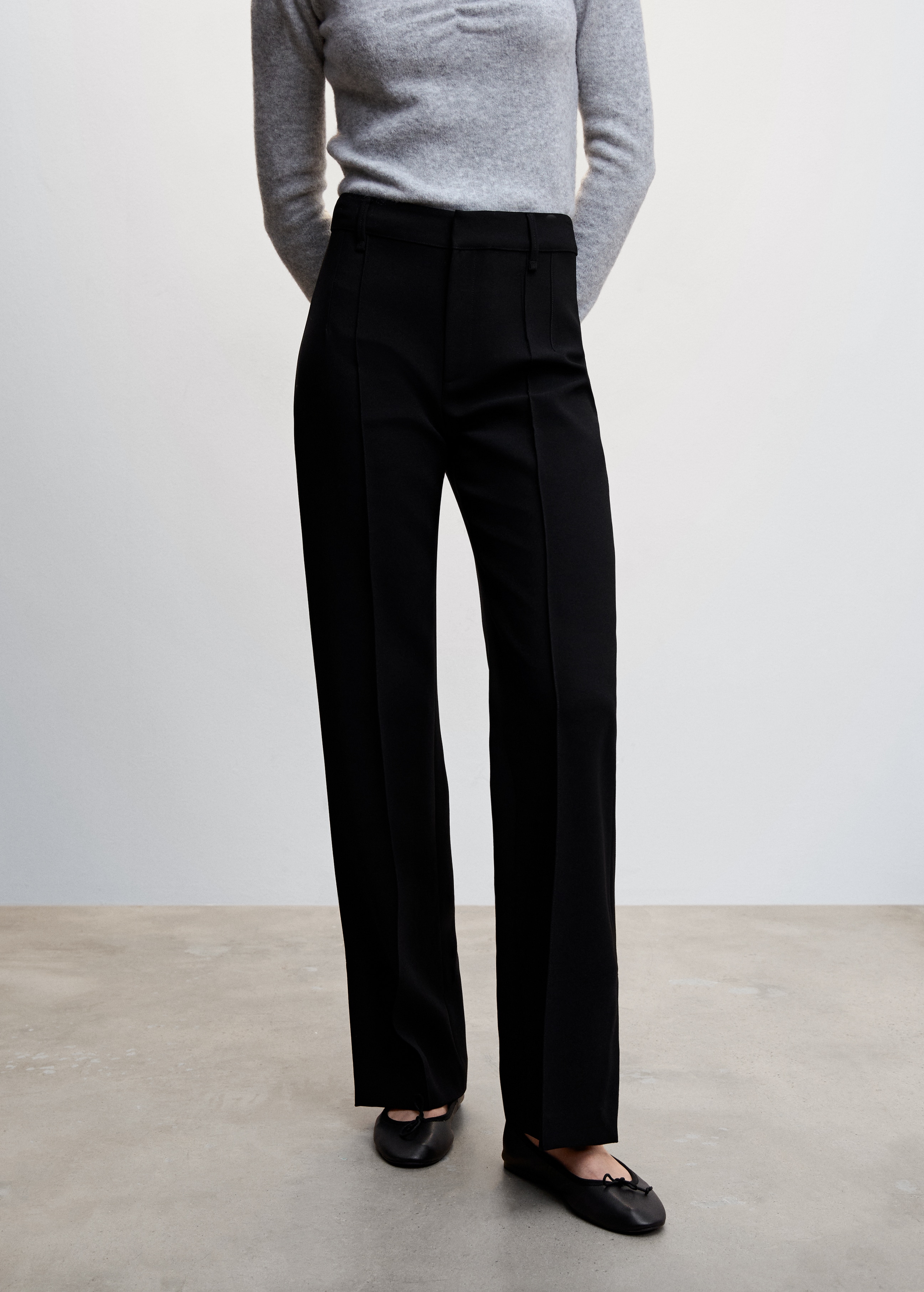 Straight trousers with openings - Medium plane
