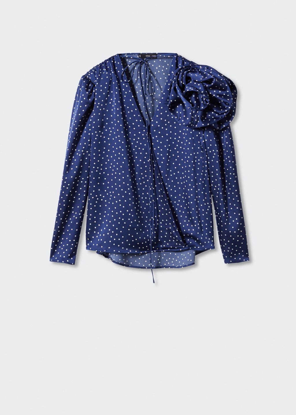 Satin blouse with floral polka-dots - Article without model