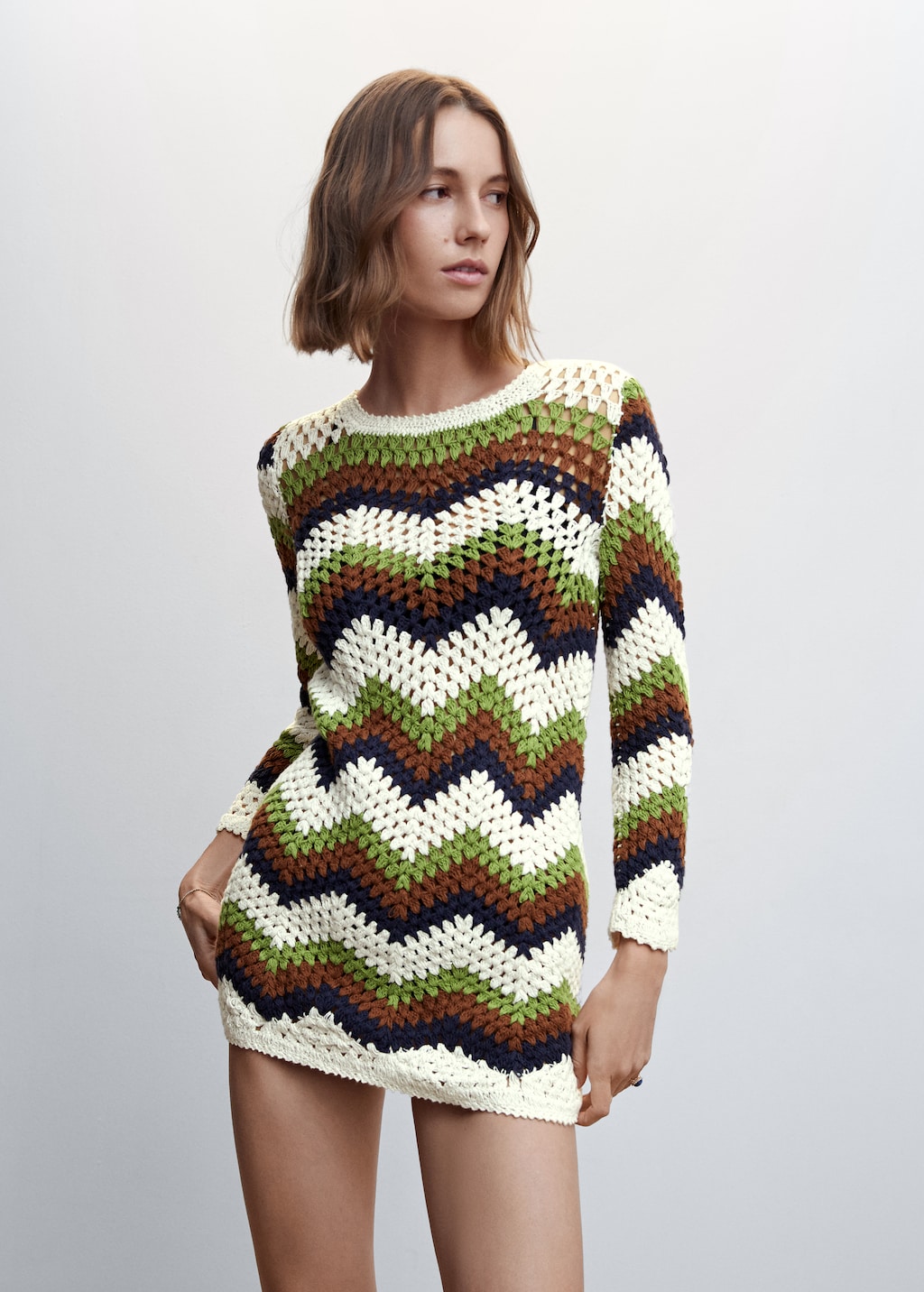 Crochet mini dress - Medium plane