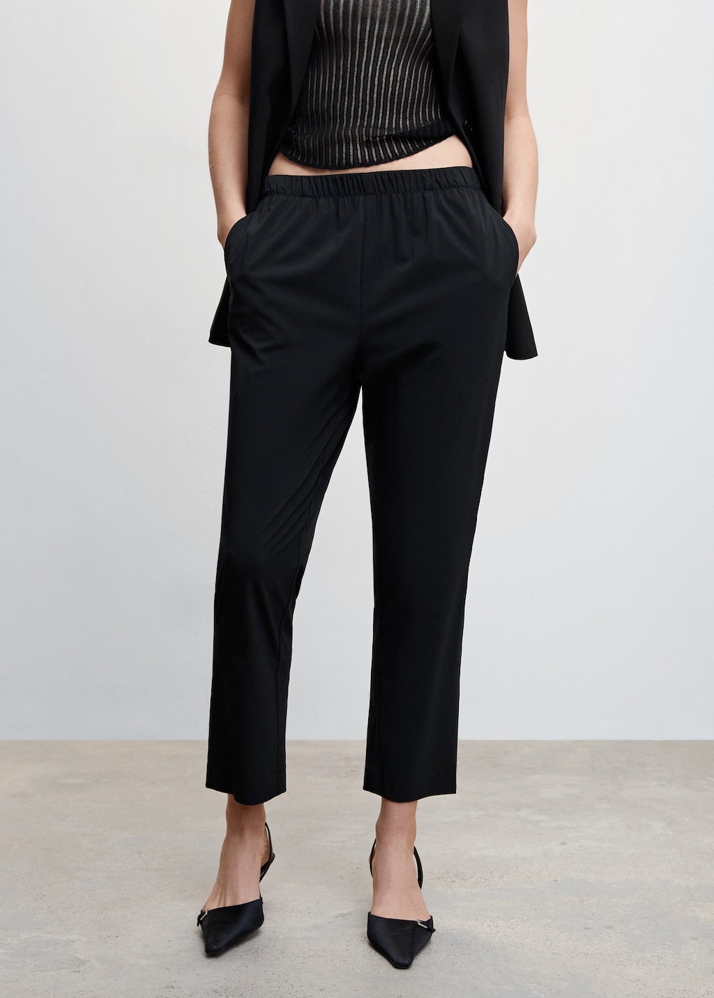 Elastic waist flowy trousers - Medium plane