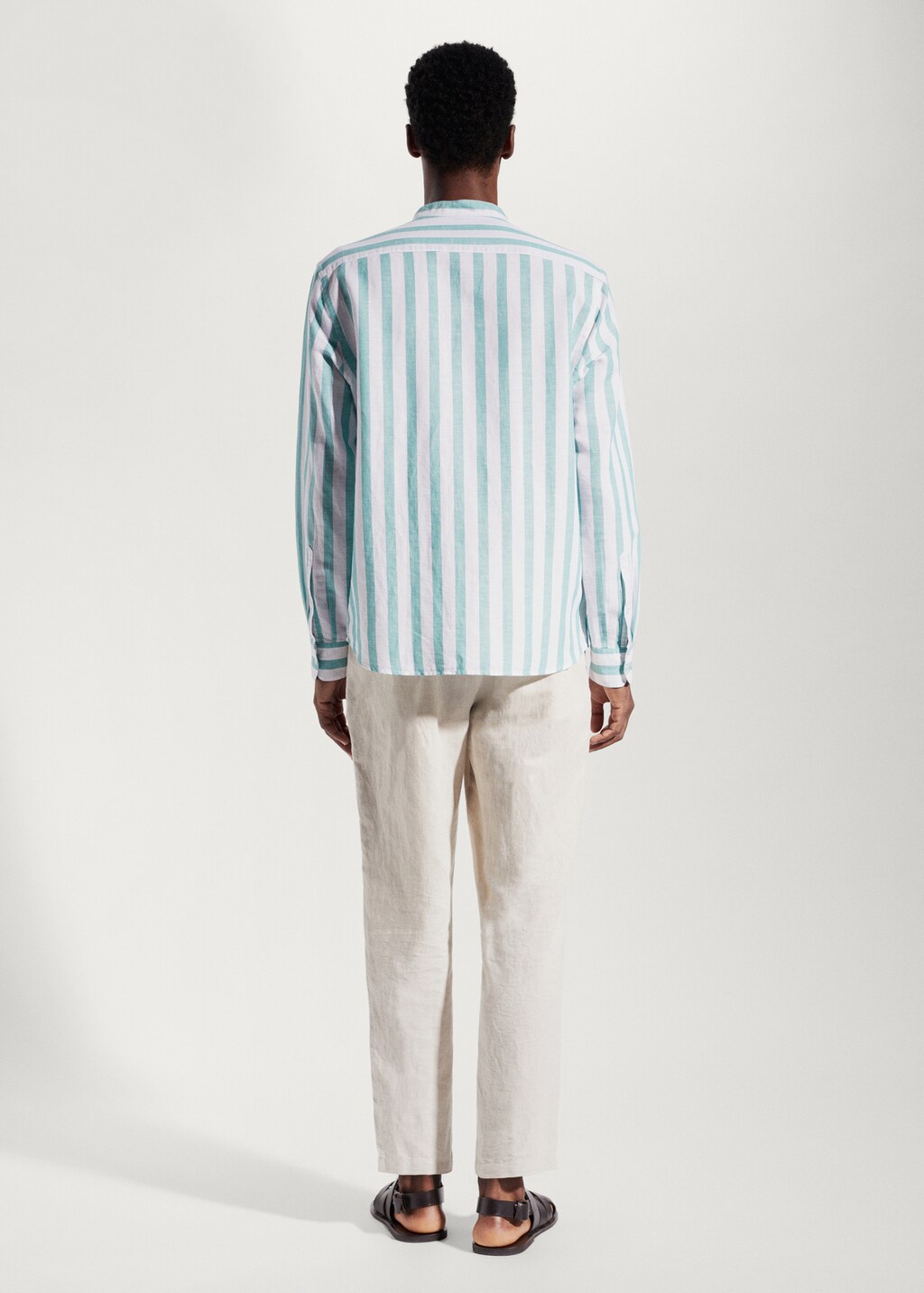 Regular-fit striped linen shirt - Reverse of the article