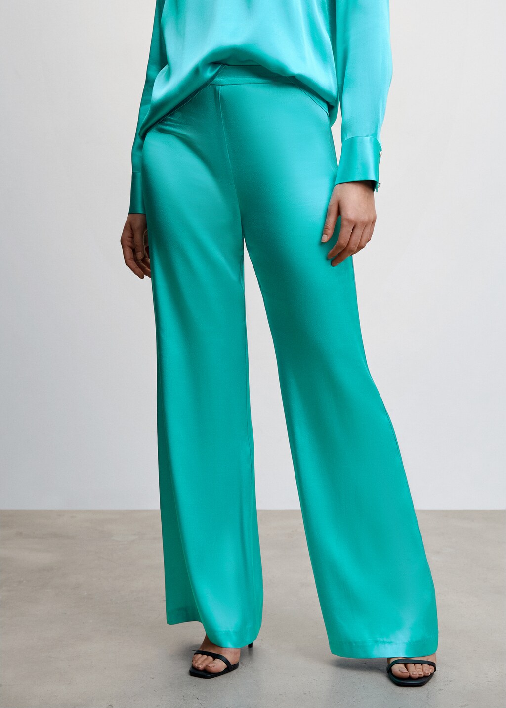 Satin palazzo trousers - Medium plane