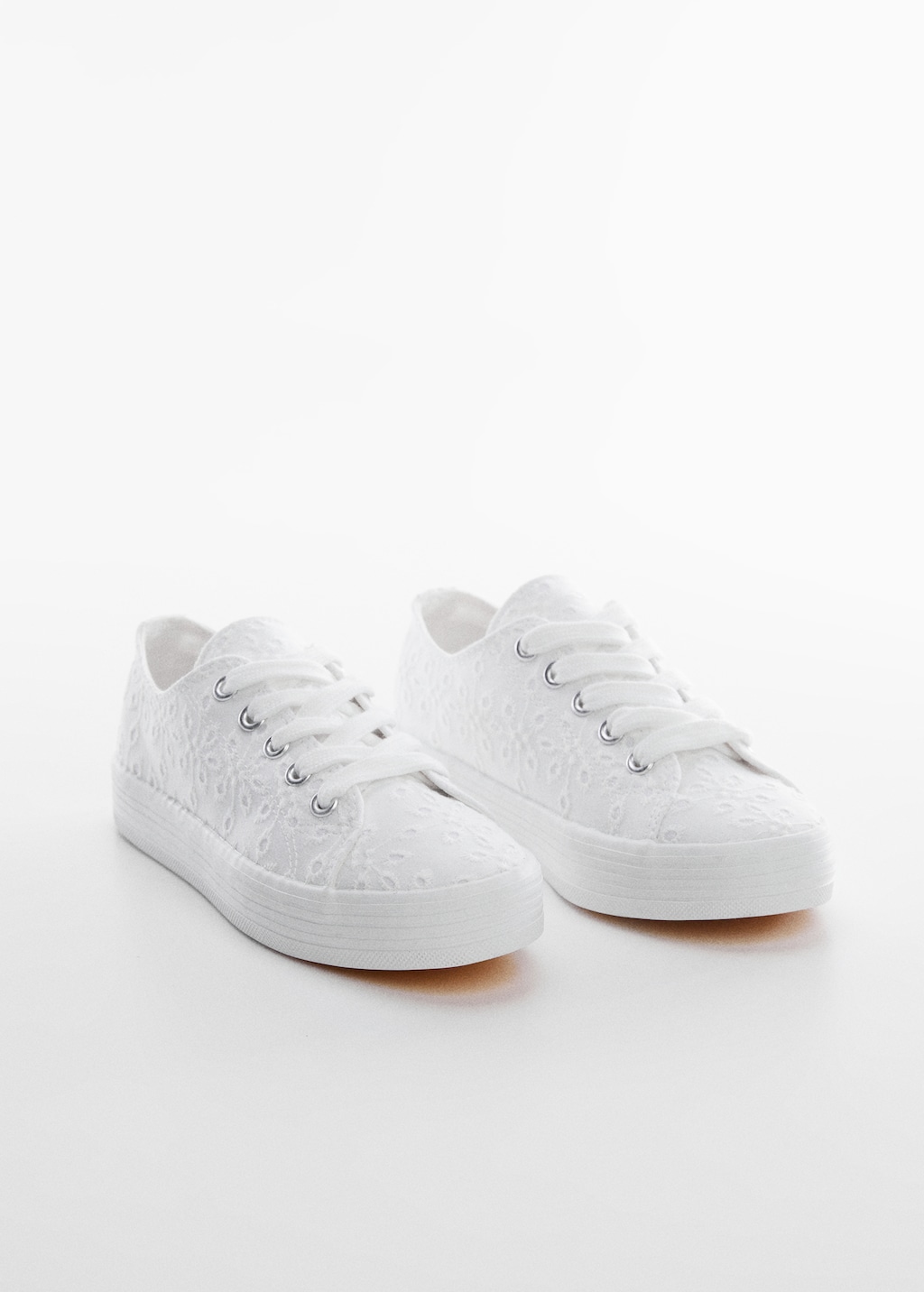 Textured lace-up trainers - Medium plane