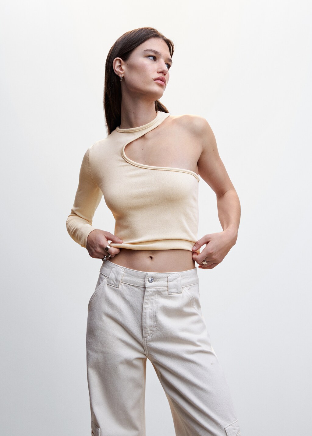 Knit asymmetric top - Medium plane