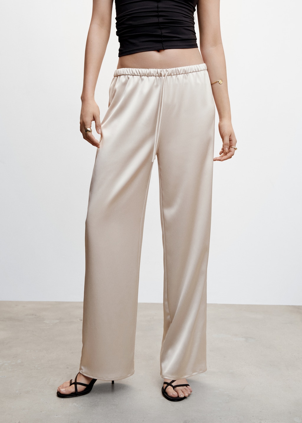 Satin palazzo trousers - Medium plane