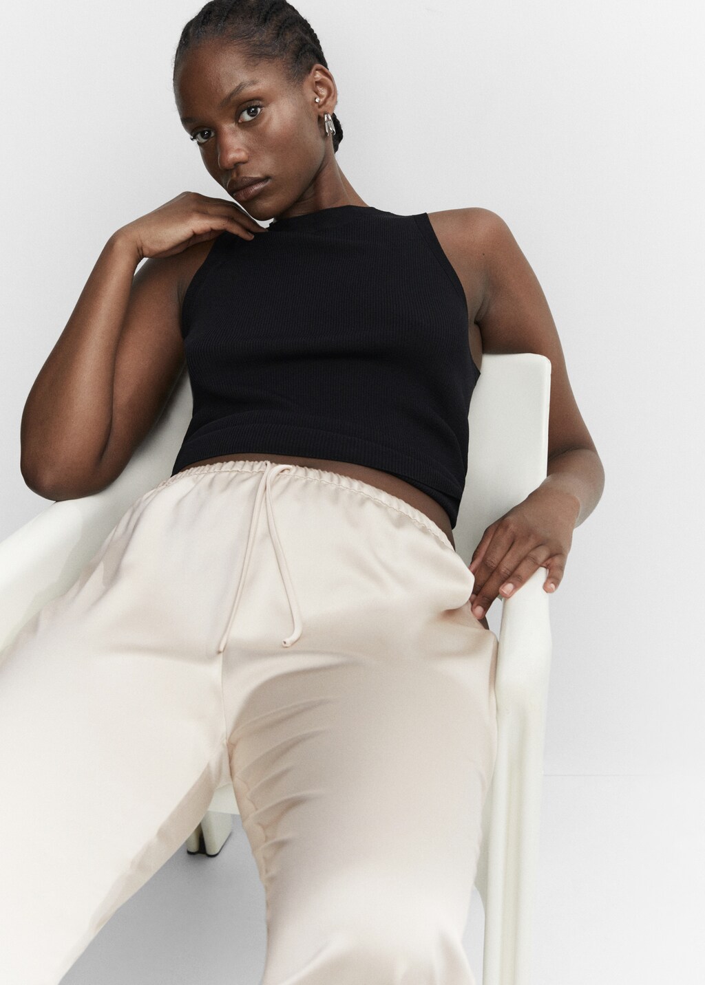 Satin palazzo trousers - Details of the article 4